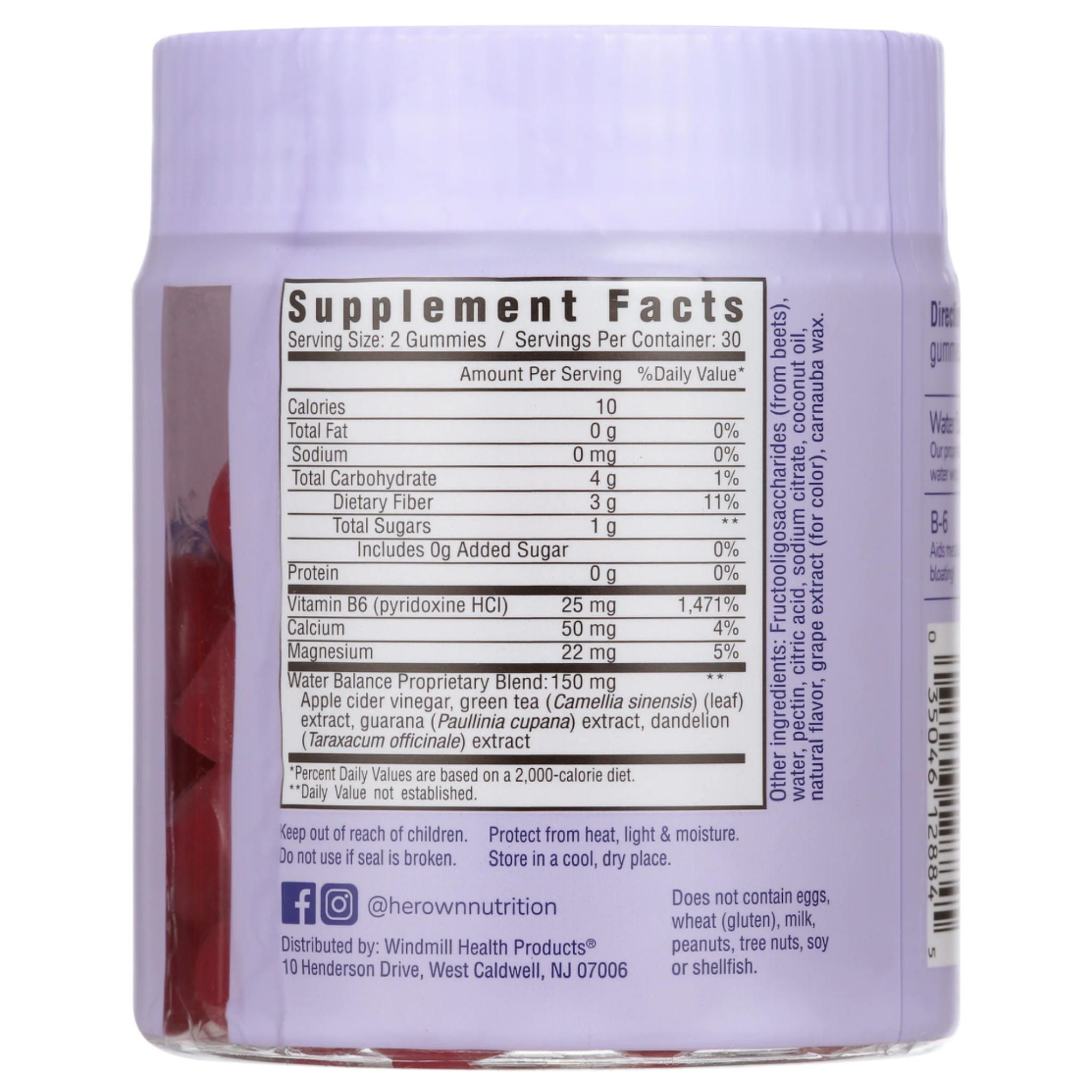 Her own Debloat Gummy, Bloating and Gas Relief, Helps Reduce Water Retention, Supports Energy, with Apple Cider Vinegar and Dandelion, Gluten and Soy Free, Vegan, 60 Gummies