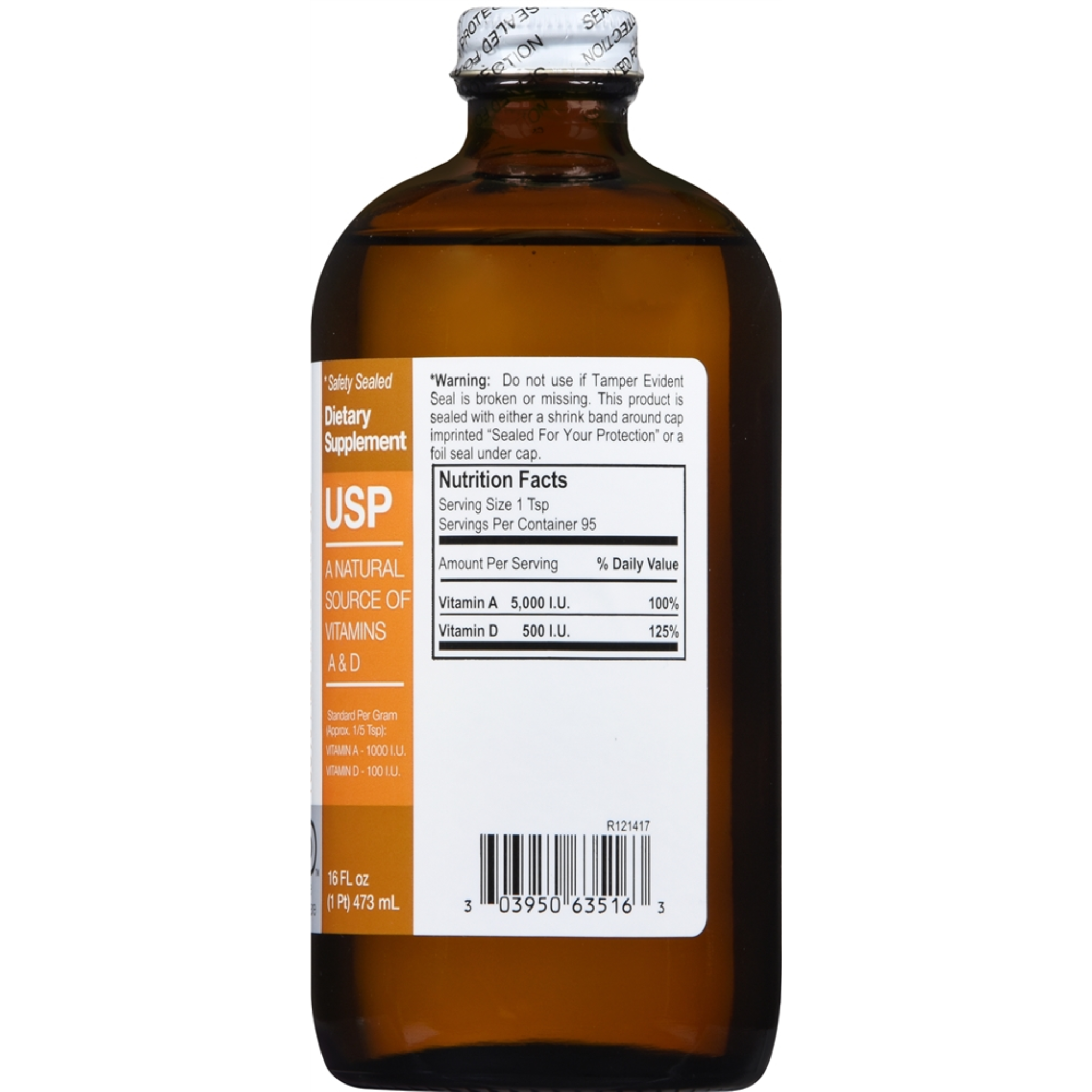 Humco, Cod Liver Oil USP, Rich in Omega-3s and Vitamins A & D, 16 oz
