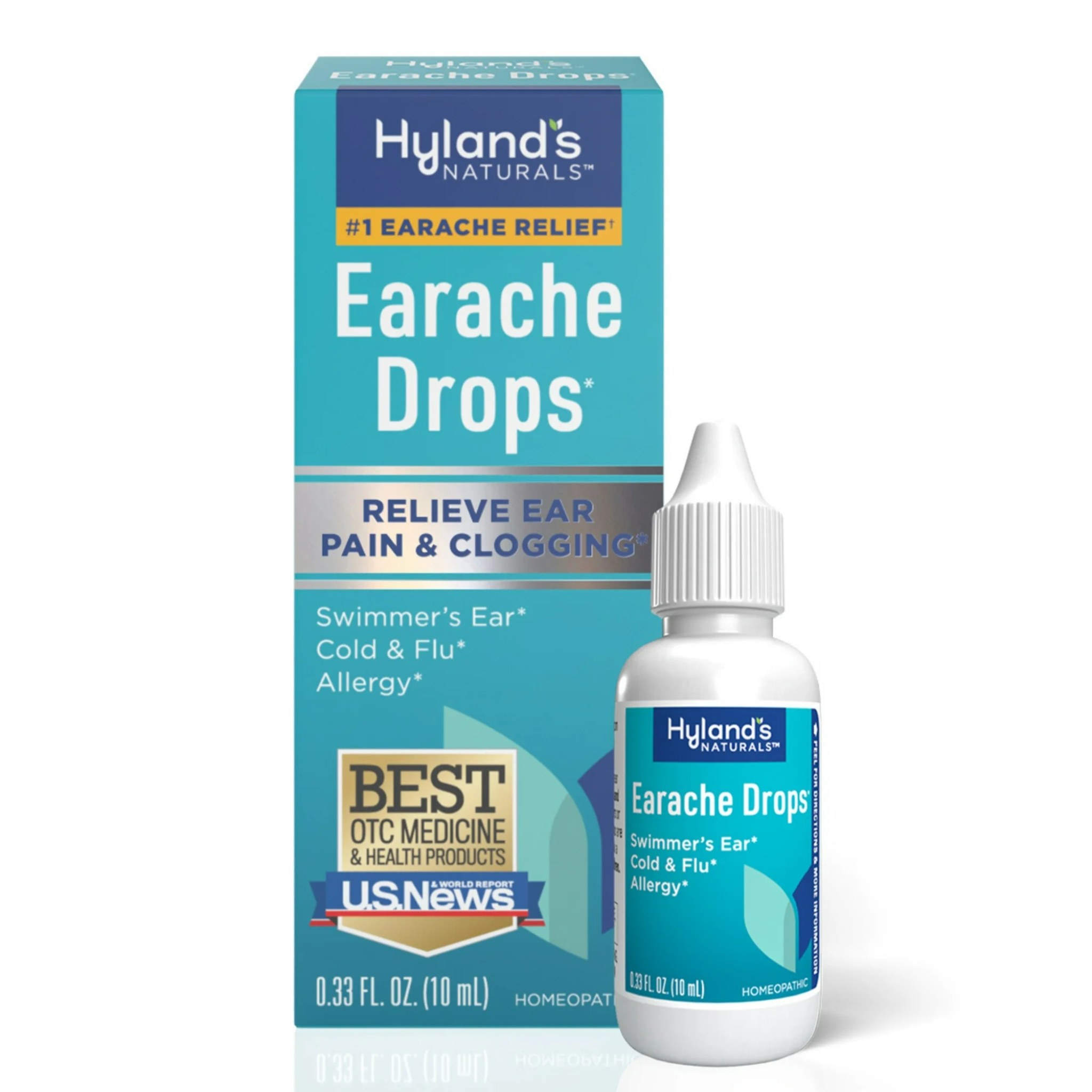 Hyland's Naturals Relieve Ear Pain And Clogging, Ear Ache Drops, 0.33 Oz