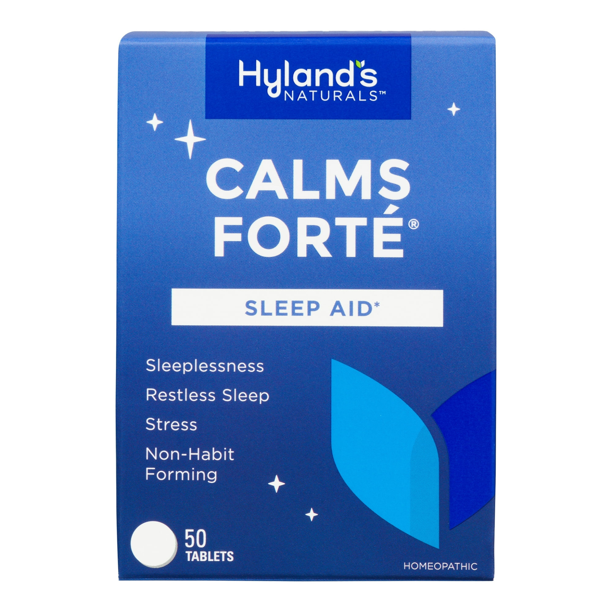 Hyland's Naturals, Calms Forte Sleep Aid Tablets, Natural Relief from Nervous Tension and Occasional Sleeplessness, 50 Tablets