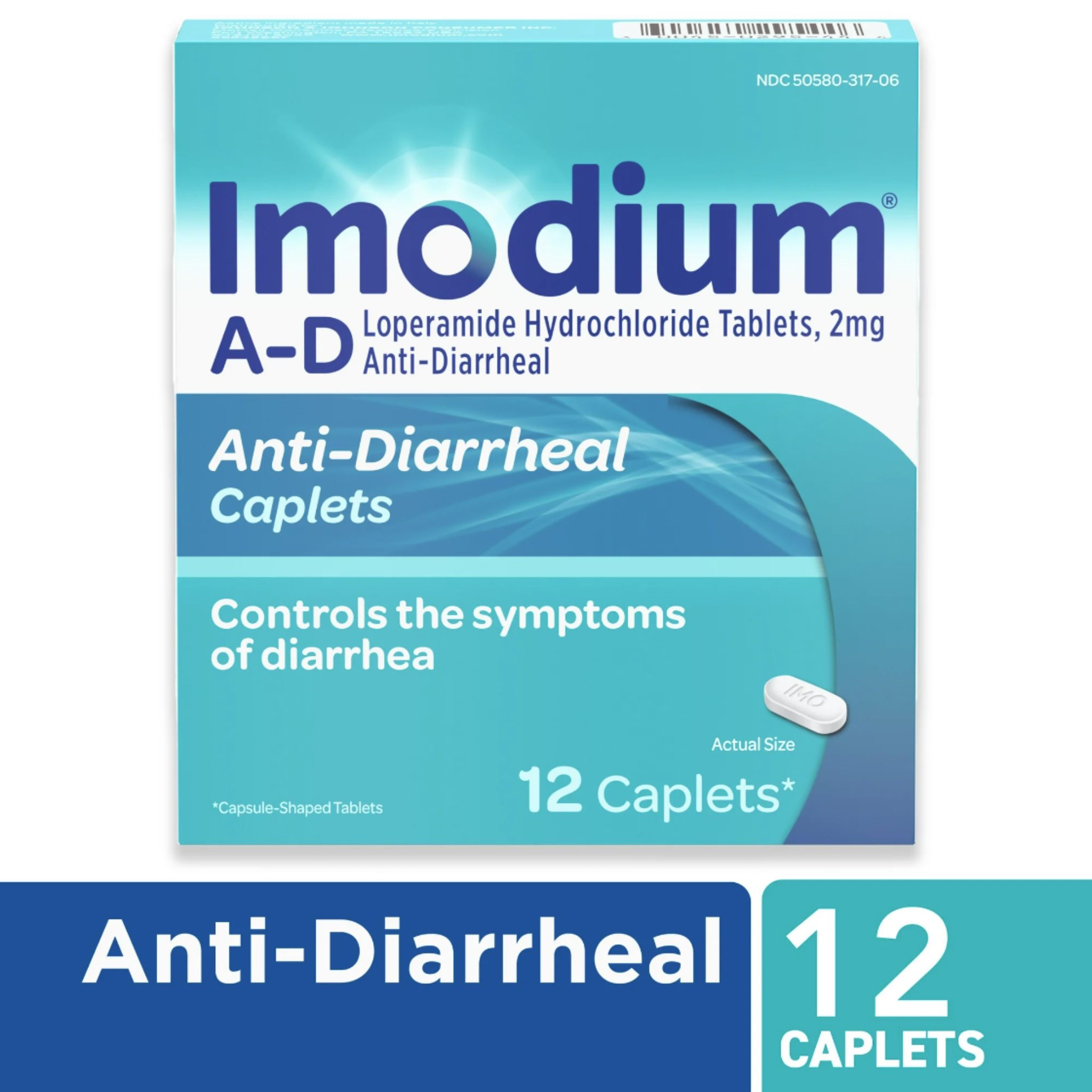 Imodium A-D Diarrhea Relief Caplets, Loperamide Hydrochloride, 12 Ct.