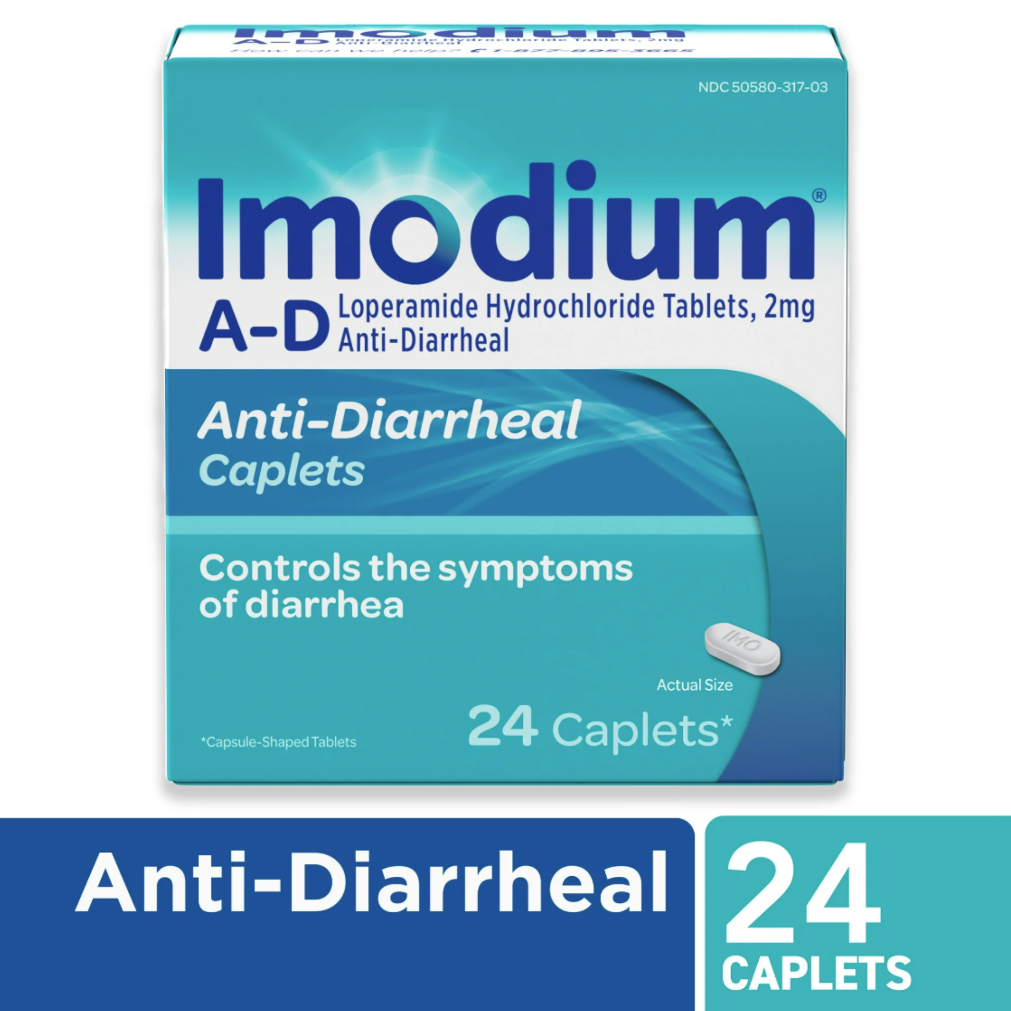 Imodium A-D Diarrhea Relief Caplets, Loperamide Hydrochloride, 24 Ct.