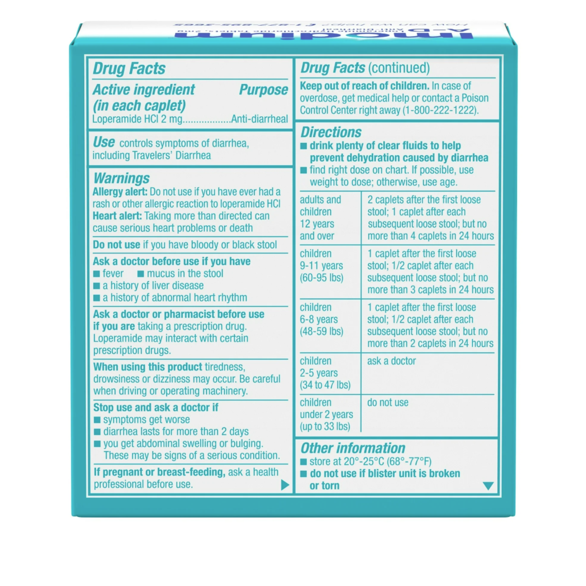 Imodium A-D Diarrhea Relief Caplets, Loperamide Hydrochloride, 24 Ct.