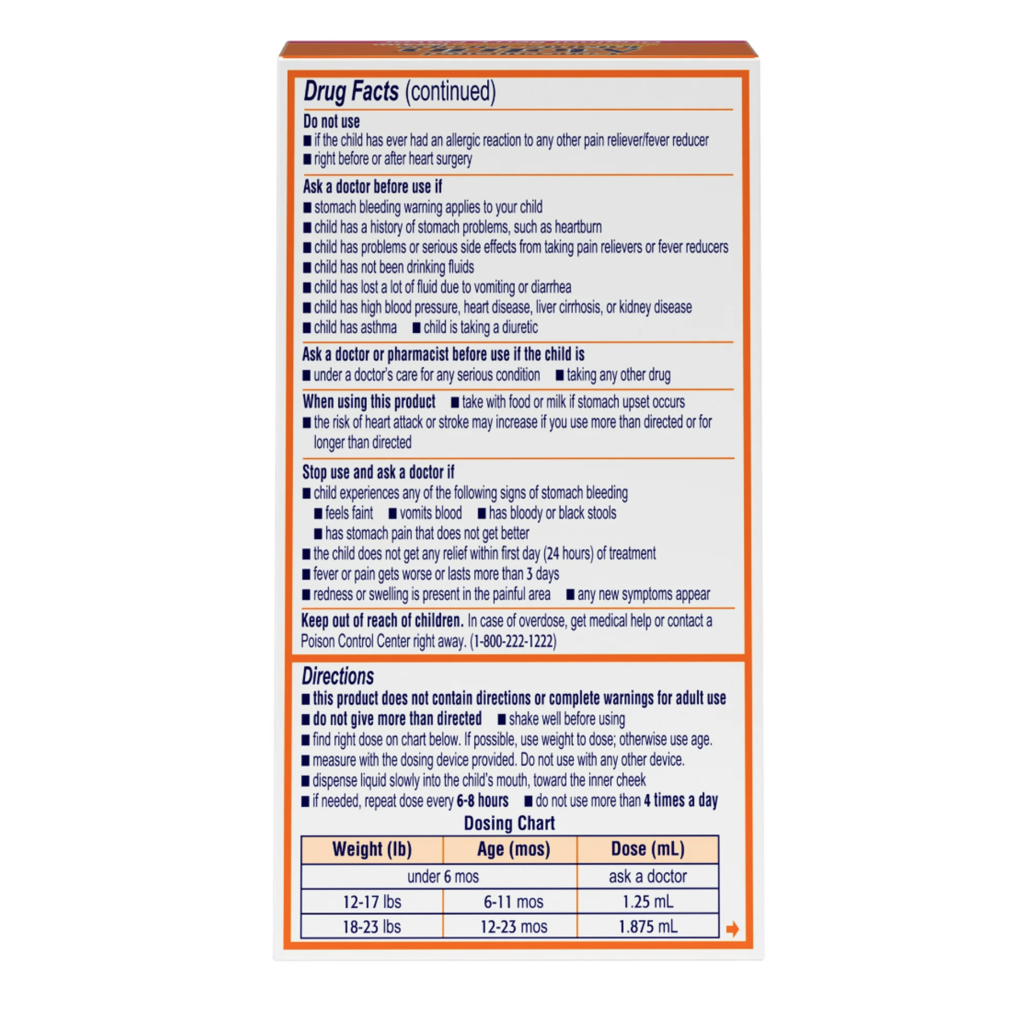 Infants' Motrin Concentrated Drops, Fever Reducer, Ibuprofen, Berry Flavored .5 oz - Pharmaful