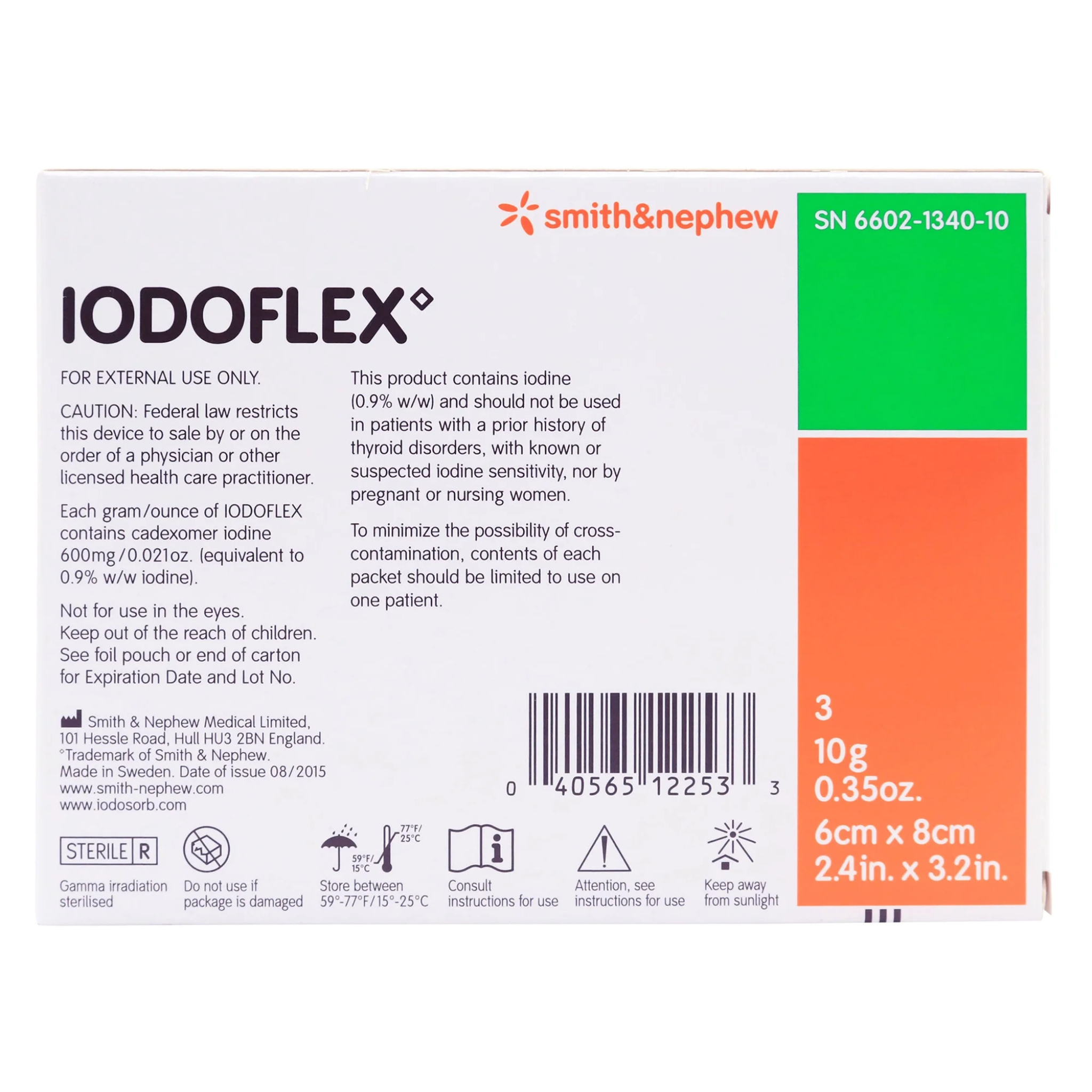 Iodoflex Cadexomer Iodine Pad Dressings 2.4" x 3.2" 10gm - Box of 3