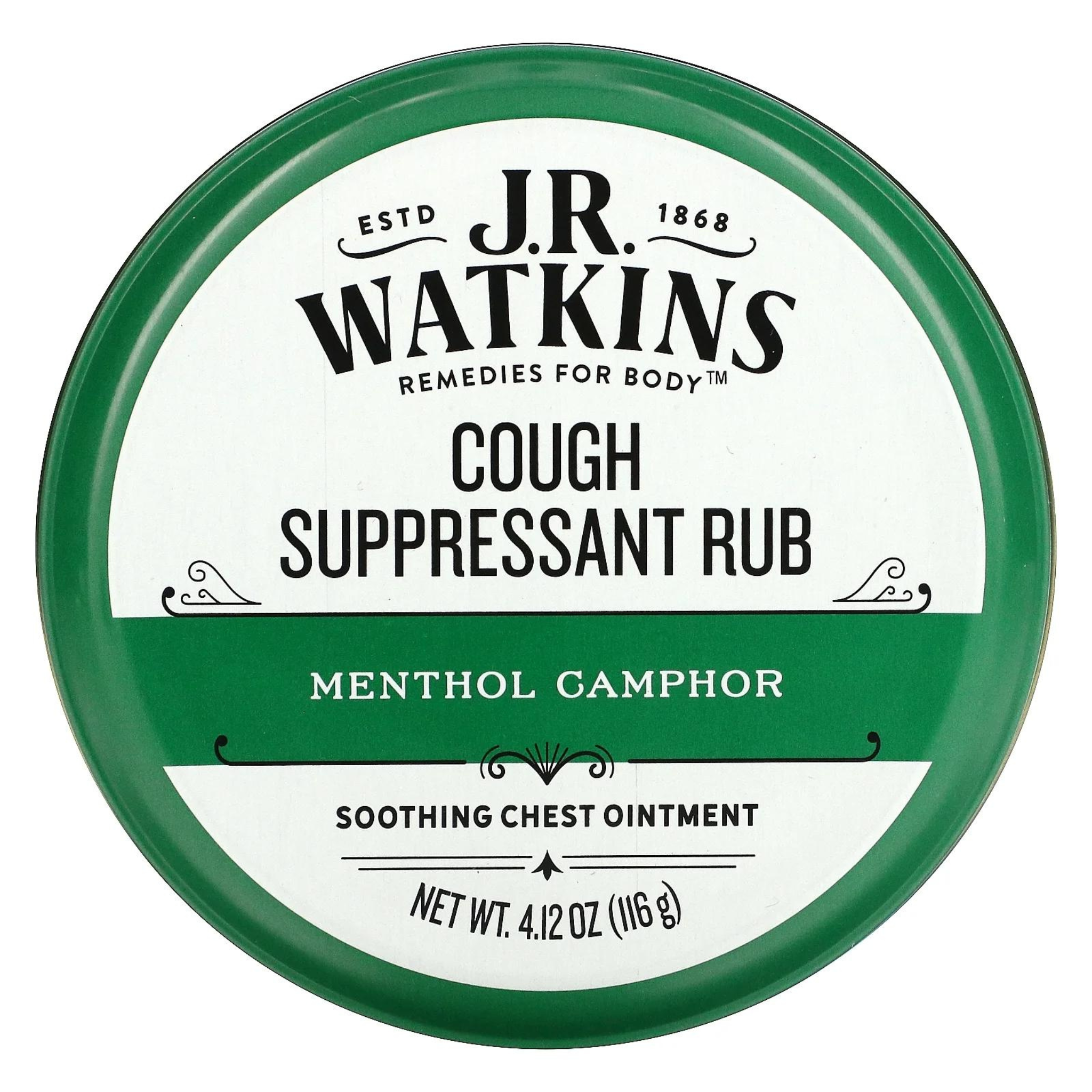 JR Watkins Original Menthol Camphor Cough Ointment/Rub 4.1 oz