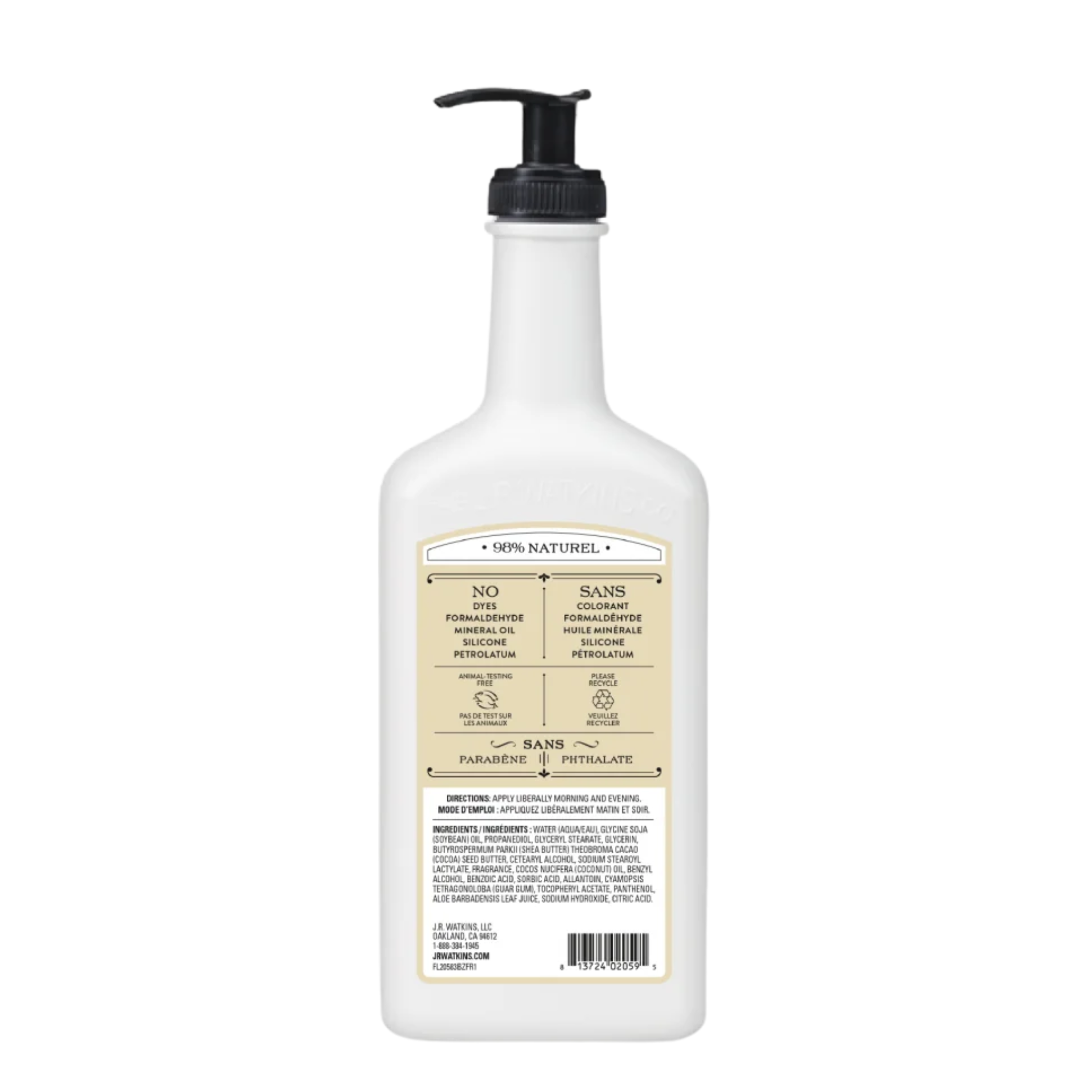 J.R. Watkins, Natural Daily Moisturizing Hand and Body Lotion, Coconut Milk & Honey, 18 oz - Pharmaful