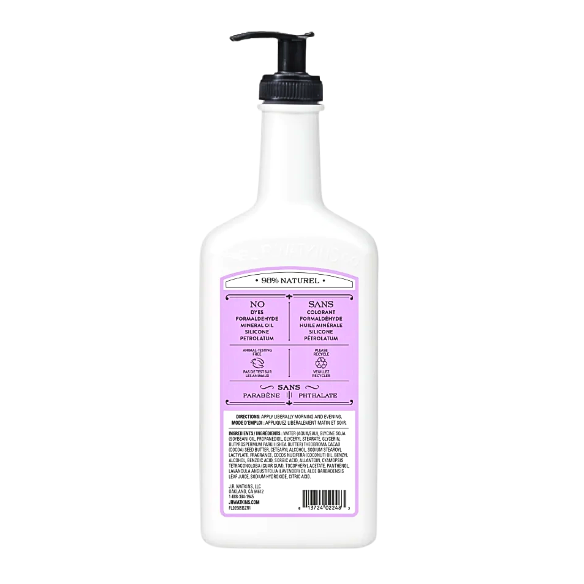 J.R. Watkins, Natural Daily Moisturizing Hand and Body Lotion, Lavender, 18 oz Pump - Pharmaful