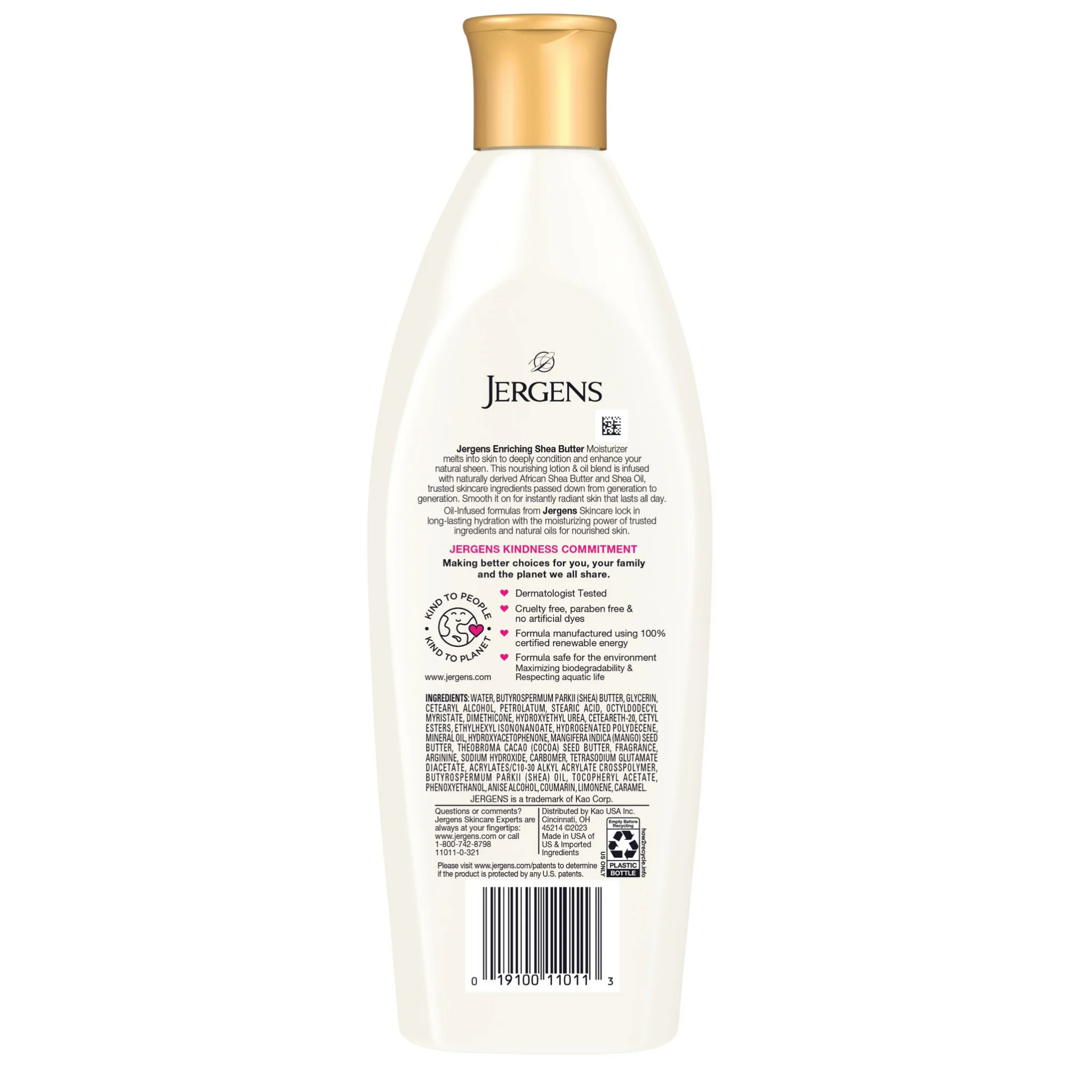 Jergens, Shea Butter Hand & Body Lotion, Dry Skin Moisturizer, Dermatologist Tested, 8 oz Bottle - Pharmaful