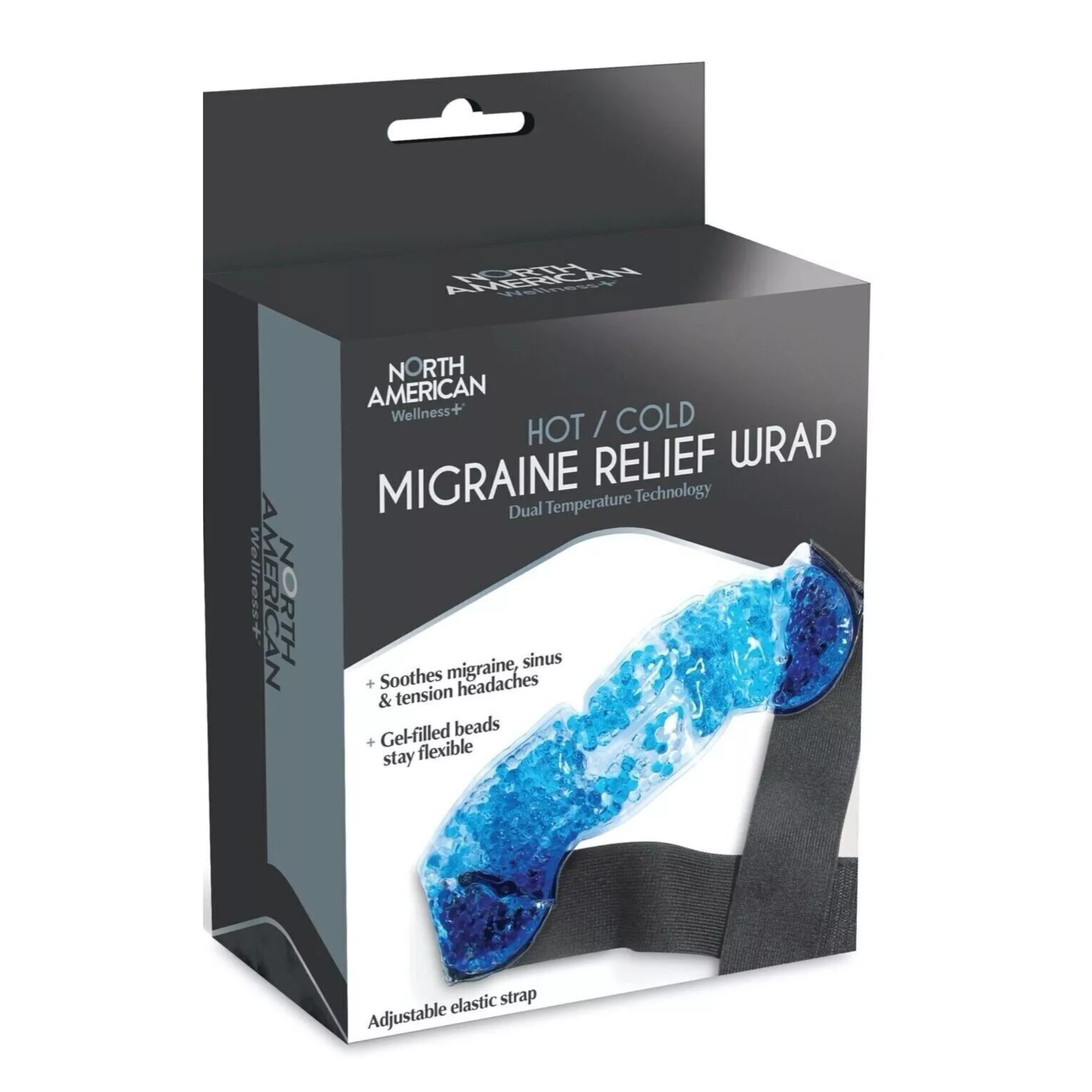Jobar International, Migraine Relief Wrap, Reusable Hot & Cold Therapy for Headache Comfort
