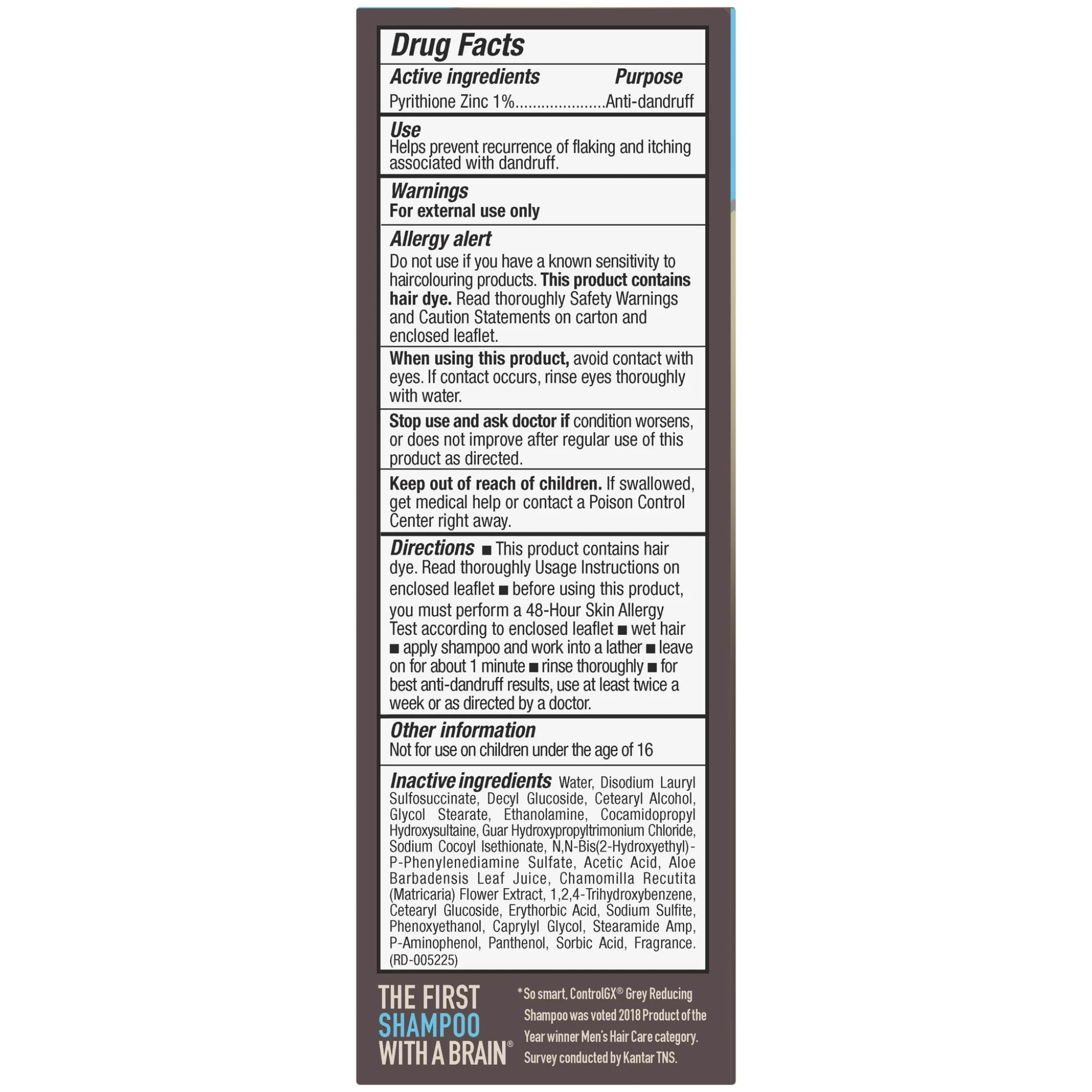Just For Men, Control GX Grey Reducing Anti-Dandruff Shampoo, Gradually Colors Hair, 4 Fl Oz