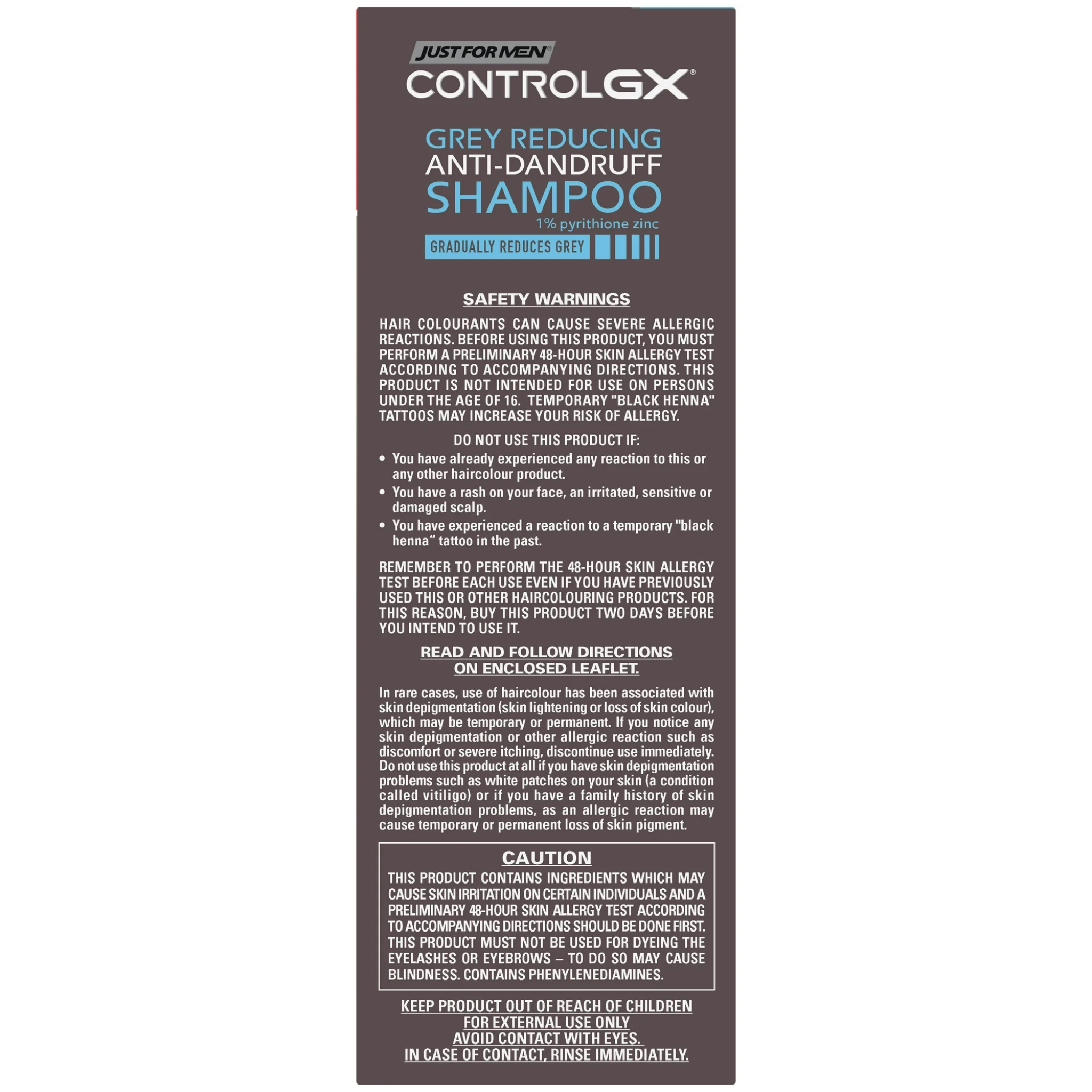 Just For Men, Control GX Grey Reducing Anti-Dandruff Shampoo, Gradually Colors Hair, 4 Fl Oz