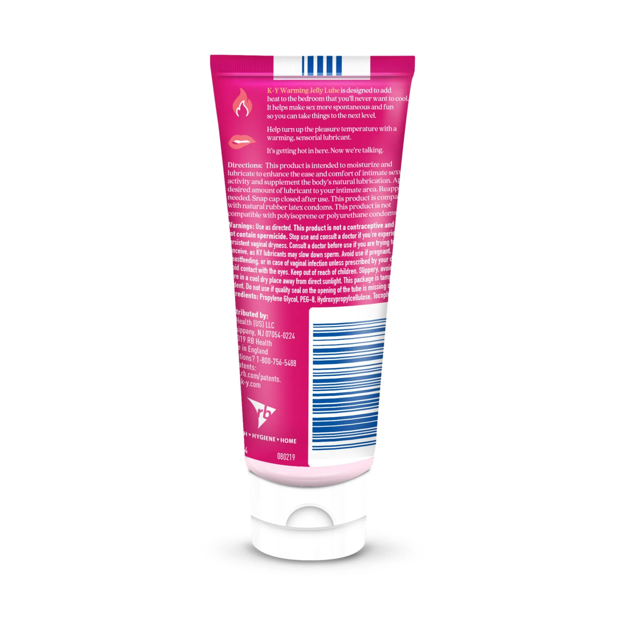 K-Y Warming Jelly Lube, Sensorial Personal Lubricant, Glycol Based Formula, Safe to Use with Latex Condoms, For Men, Women and Couples, 2.5 FL OZ