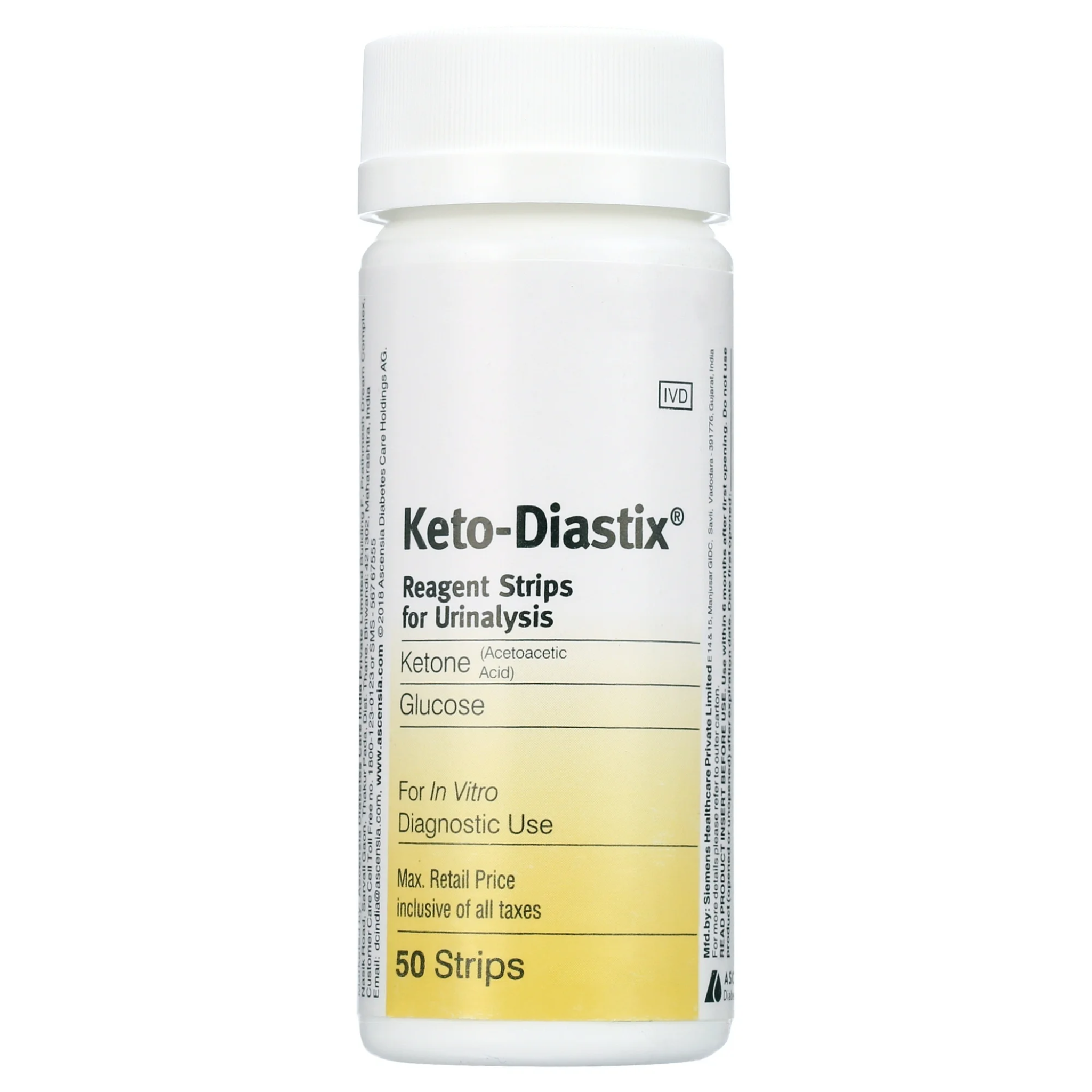 Keto-Diastix Reagent Strips for Urinalysis, Glucose & Ketones, 50 ct