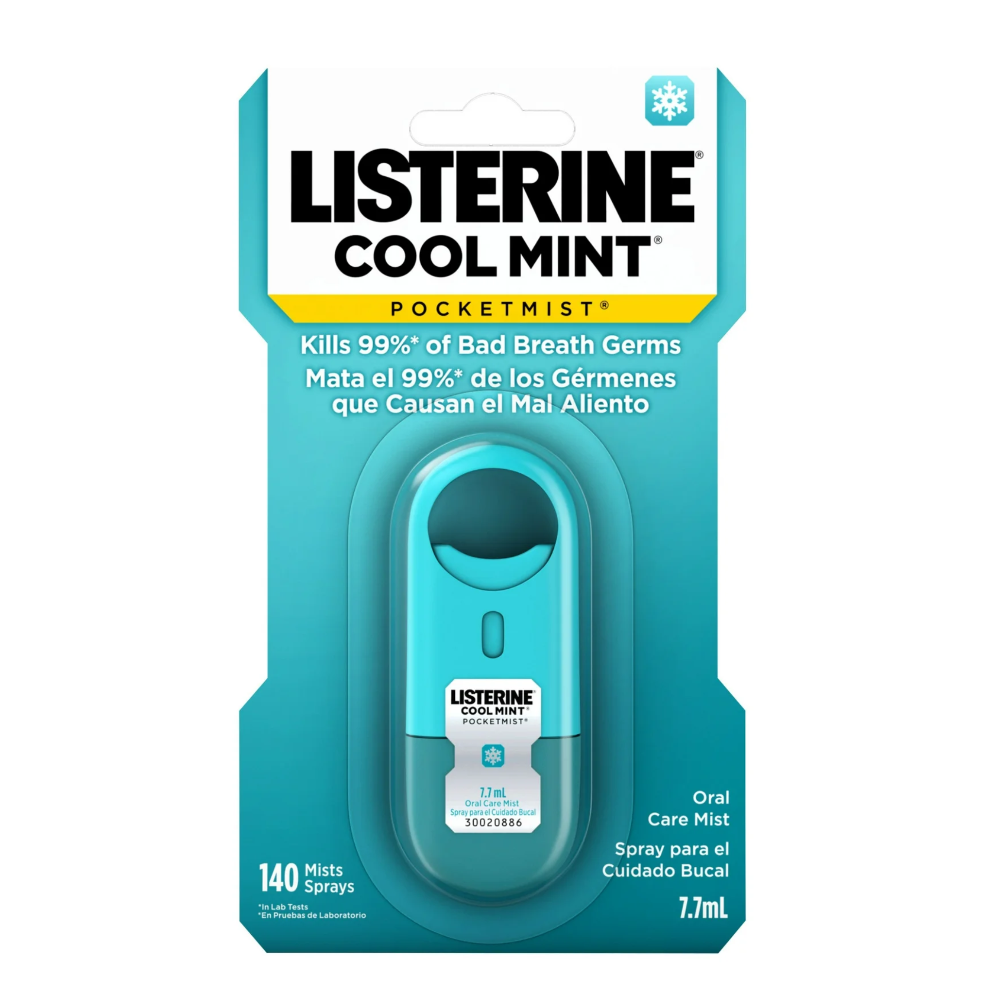Listerine, Pocketmist Cool Mint Oral Care Mist, Convenient Fresh Breath Spray, 7.7 ml