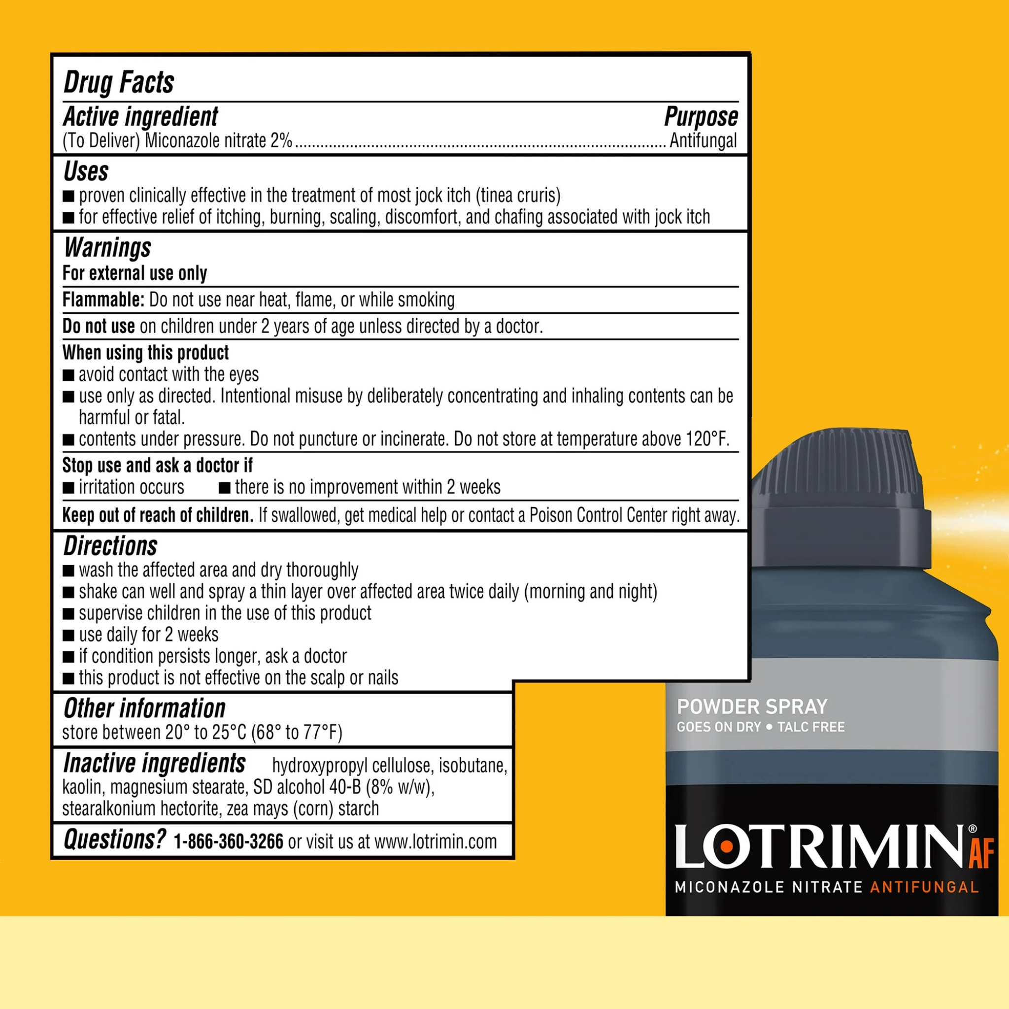 Lotrimin AF, Jock Itch Antifungal Spray, Powder Spray for Fast Relief and Prevention, 4.6 oz