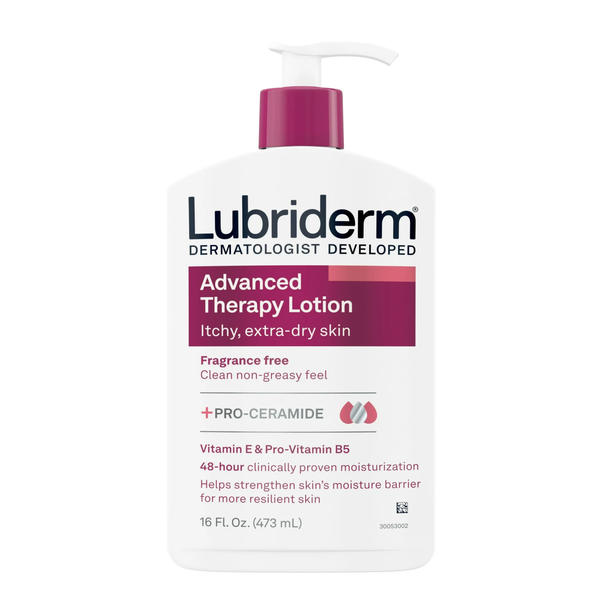 Lubriderm, Advanced Therapy Lotion, Fragrance-Free with Vitamin E for Dry Skin Relief, 16 fl oz Bottle - Pharmaful