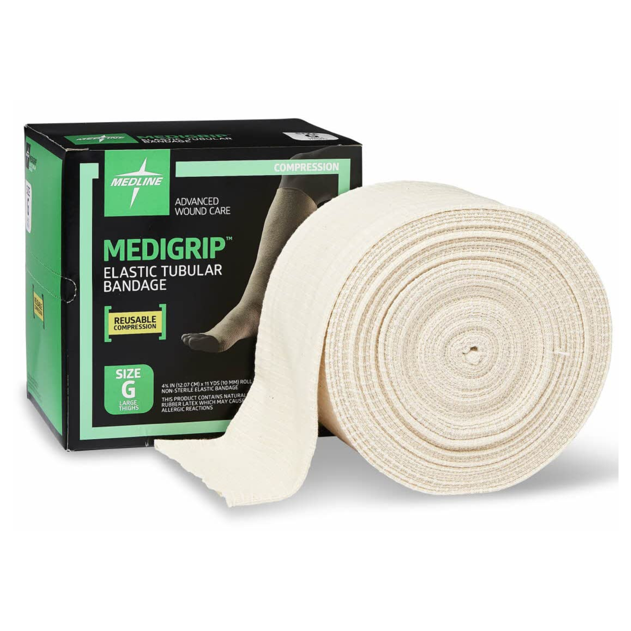 Medline, Medigrip Elastic Tubular Bandages, High Compression Support for Large Thighs, Size G