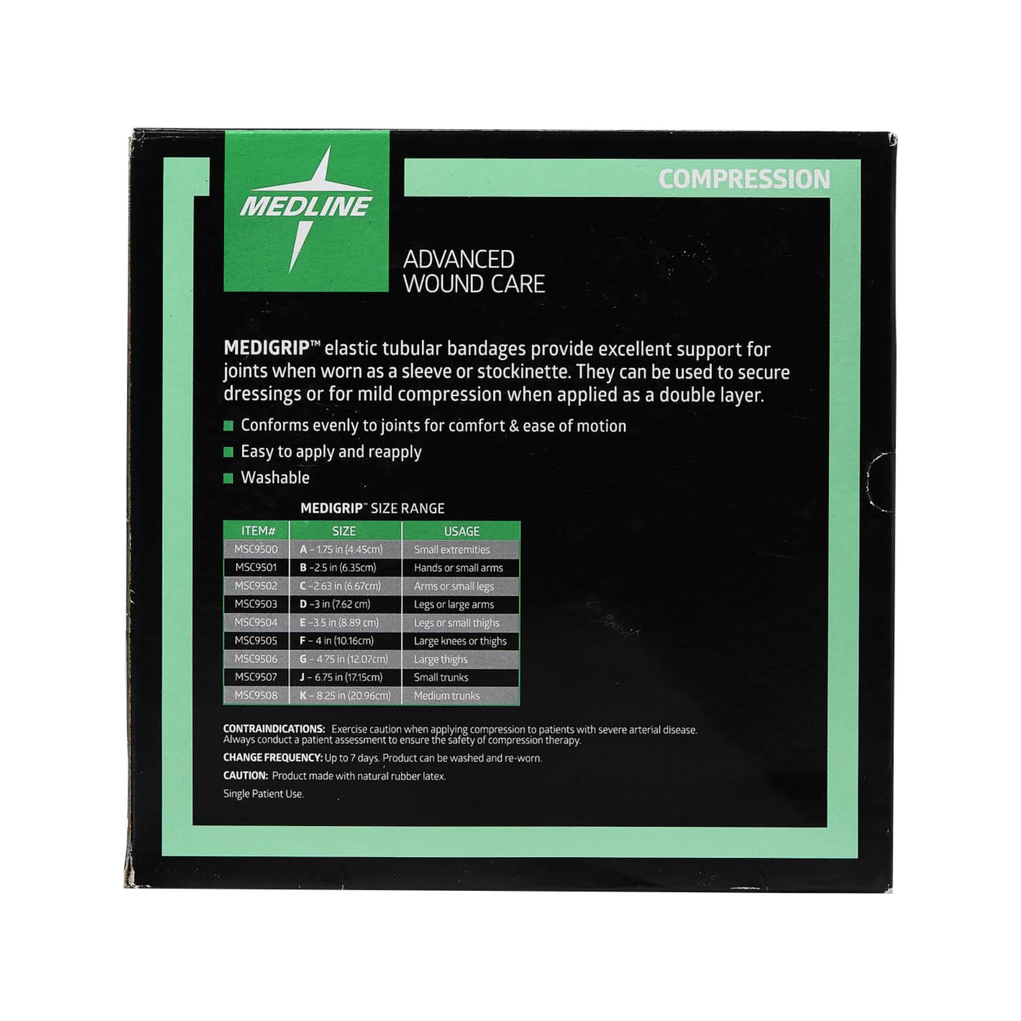 Medline, Medigrip Elastic Tubular Bandages, High Compression Support for Large Thighs, Size G