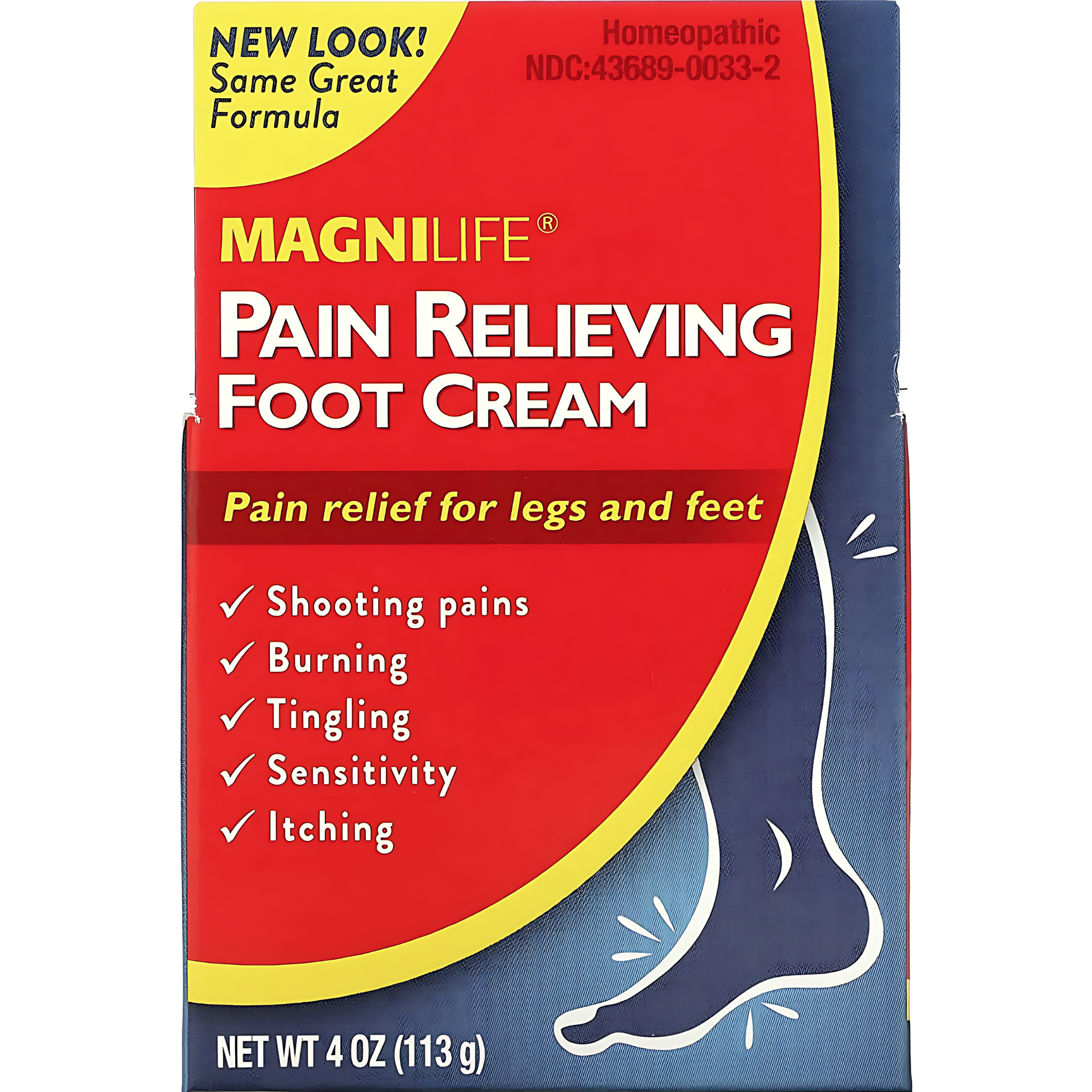 MagniLife Pain Relieving Foot Cream, All-Natural Moisturizing Foot Pain Relief with Beeswax and Eucalyptus - 4oz