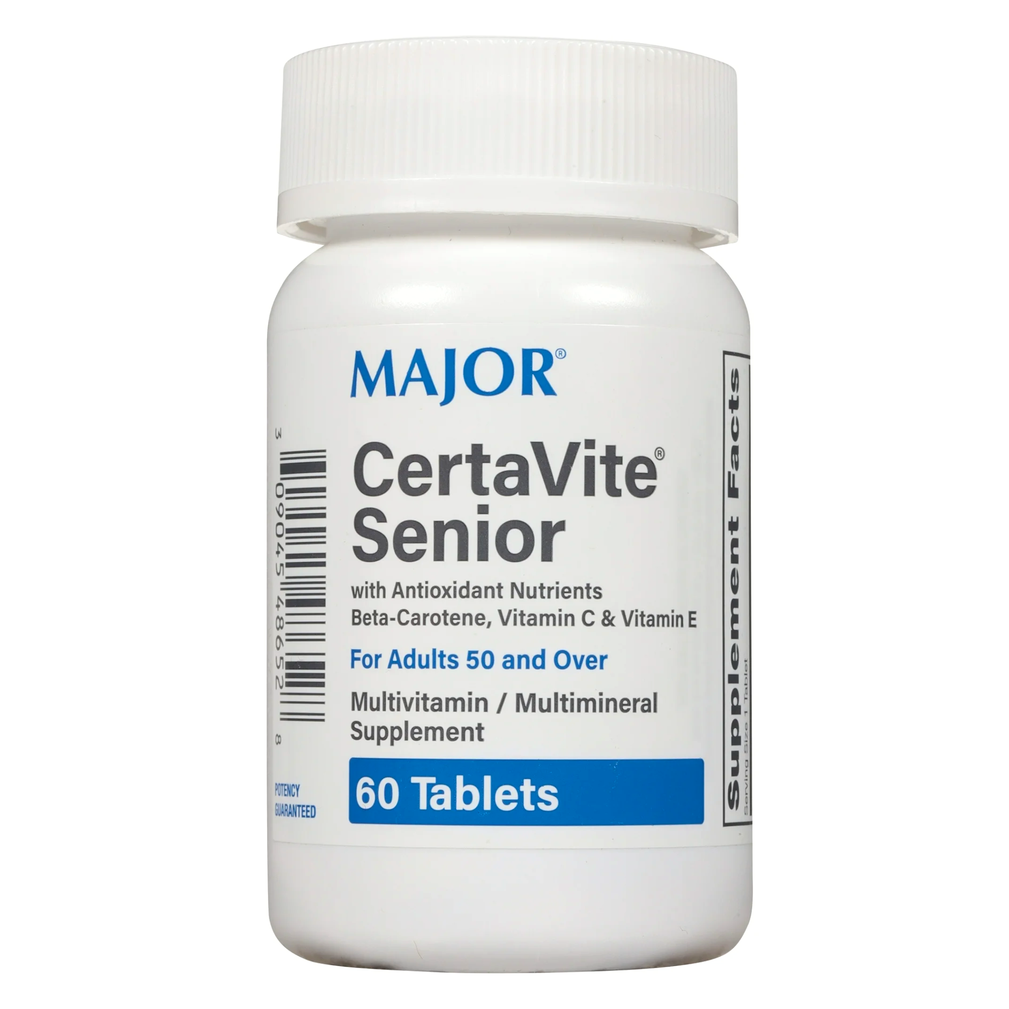Major, CertaVite Senior Multivitamin Tablets, Daily Nutritional Support for Adults 50+, 60 Tablets