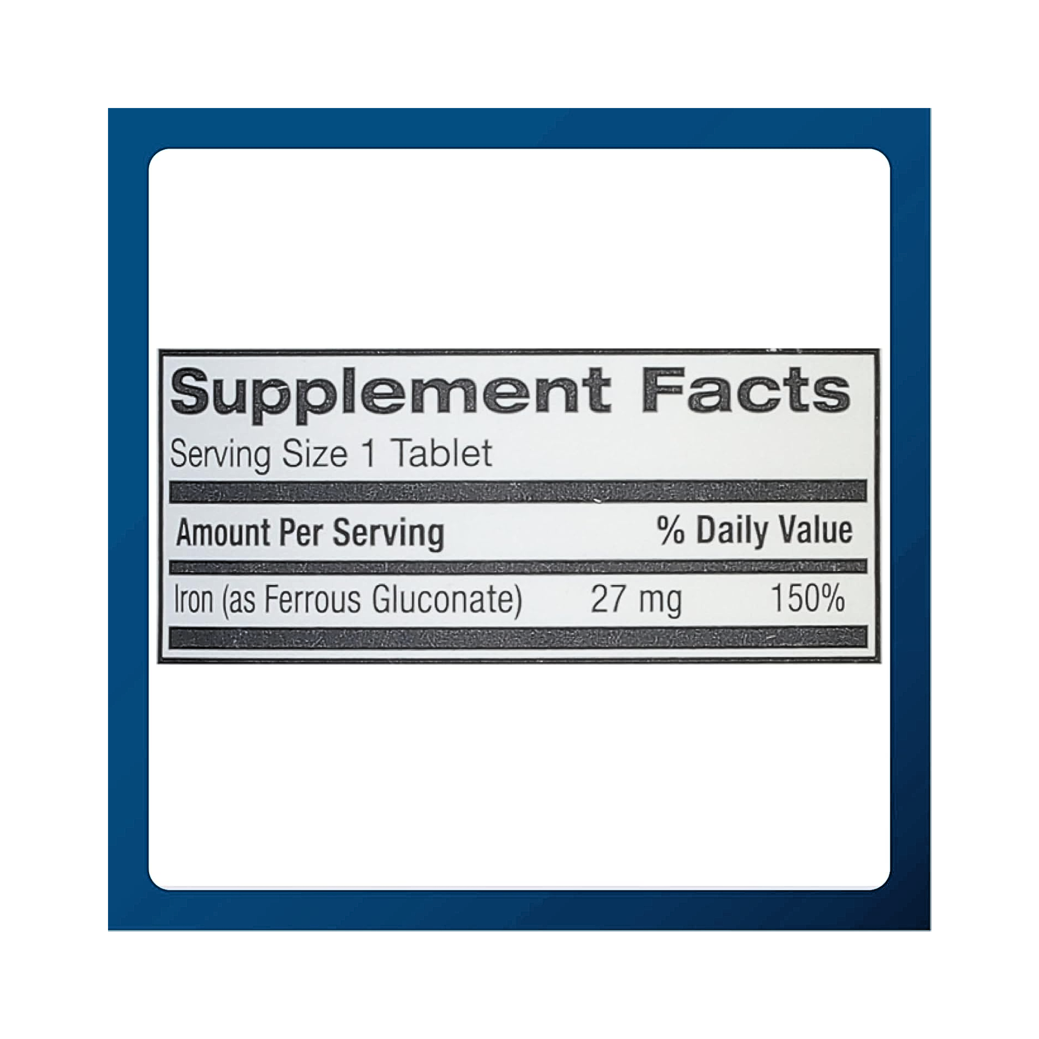 Major, Ferate Elemental Iron 27 mg, Iron Supplement for Red Blood Cell Support, 100 Tablets