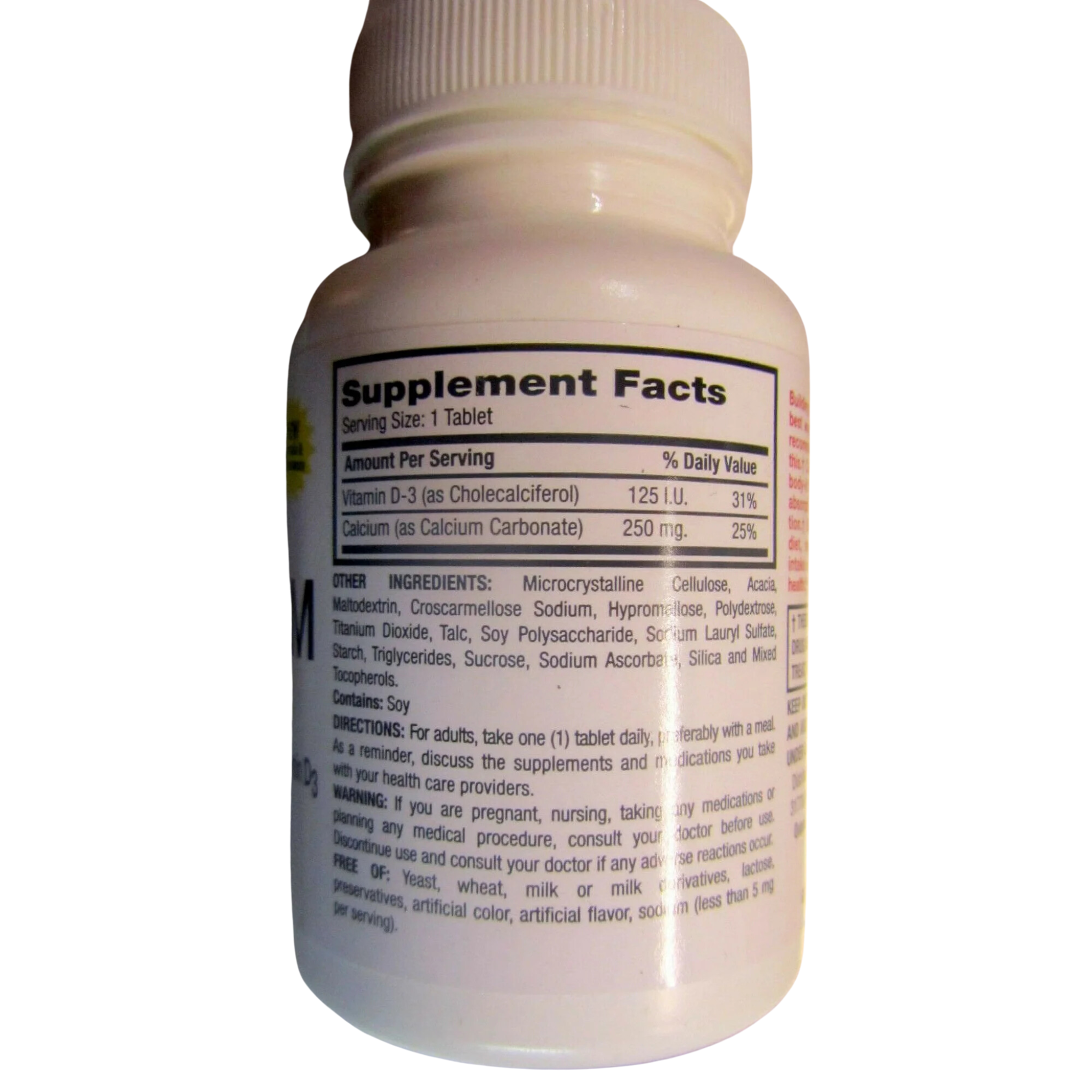 Major Oyster Shell Calcium with Vitamin D, Bone Health Supplement, 250 mg, 100 Tablets