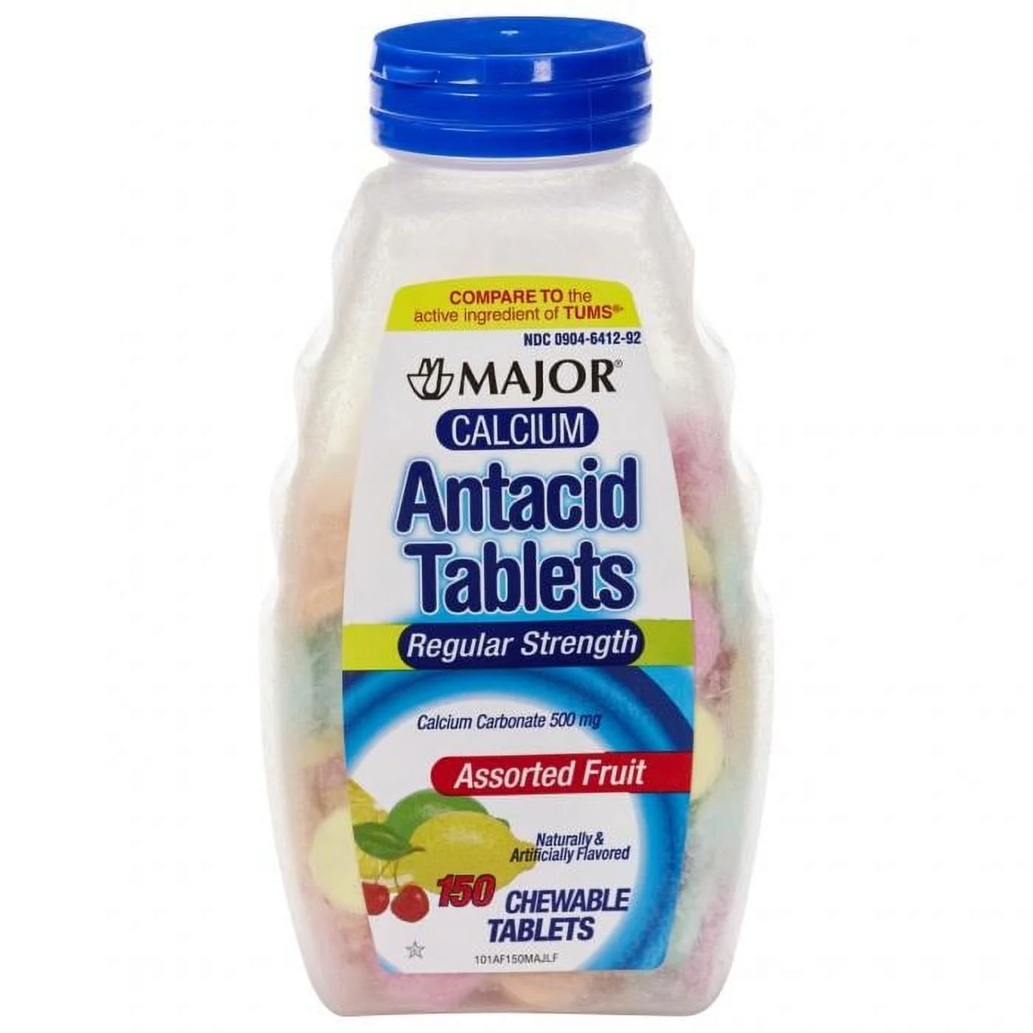 Major, Calcium Antacid Tablets, Regular Strength for Sour Stomach Relief, 500mg, 150 Count