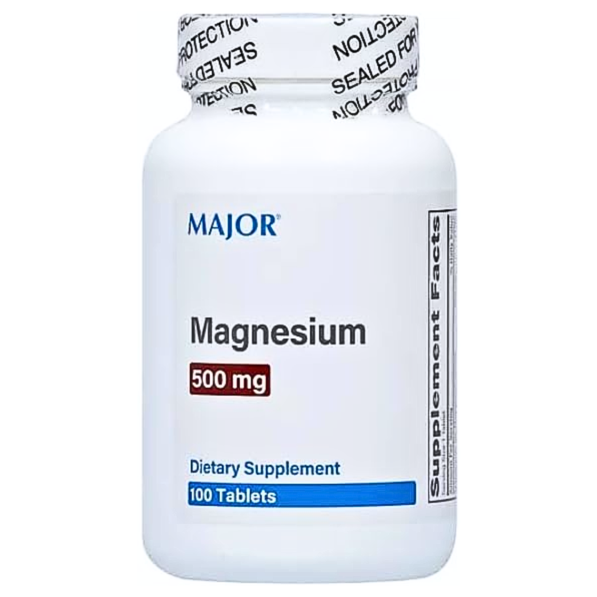 Major, Magnesium Oxide 500 mg, High-Potency Bone & Joint Support Supplement, Gluten & Lactose Free, 100 Tablets