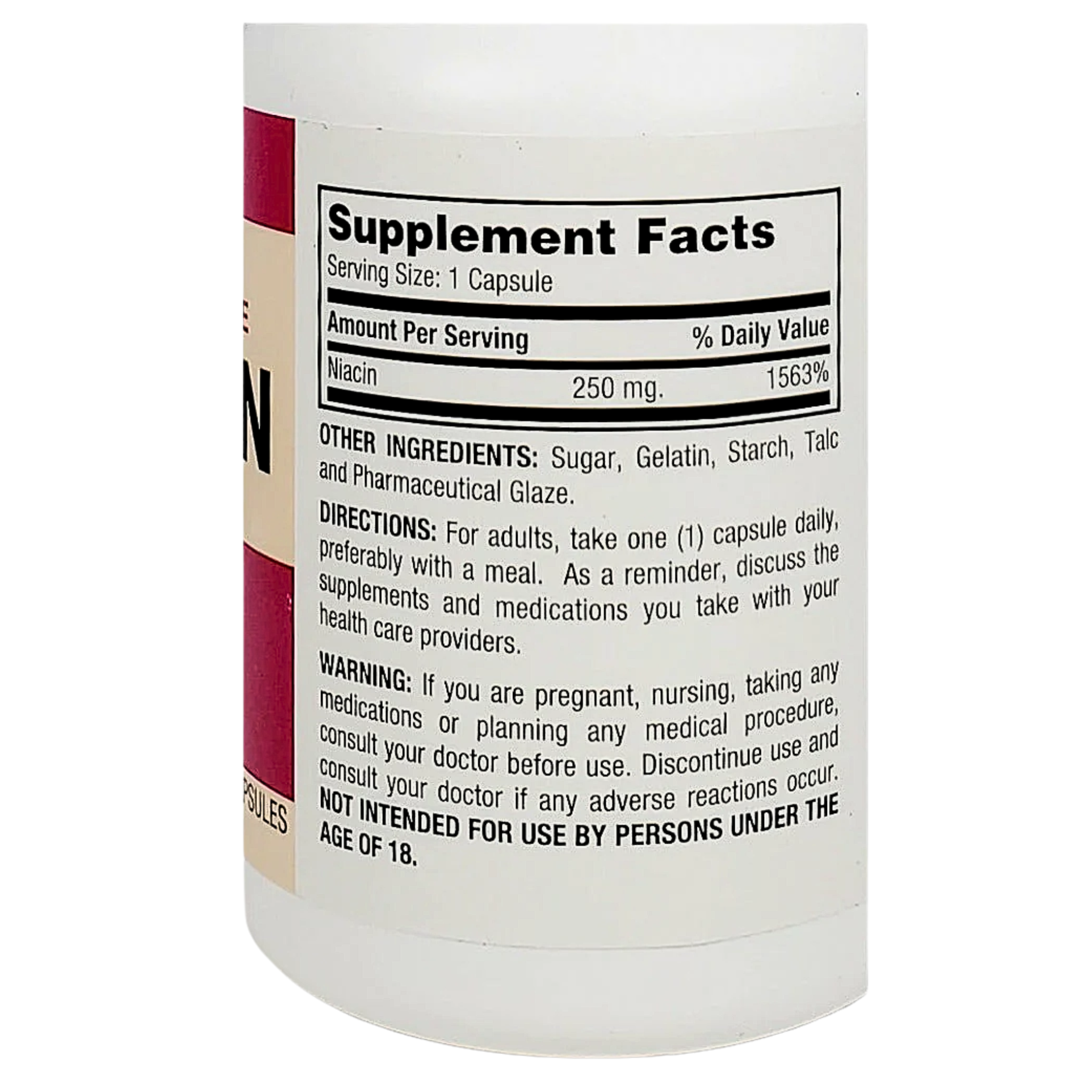 Major, Niacin Capsules, Timed Release for Energy & Metabolism Support, 250 mg, 100 Count