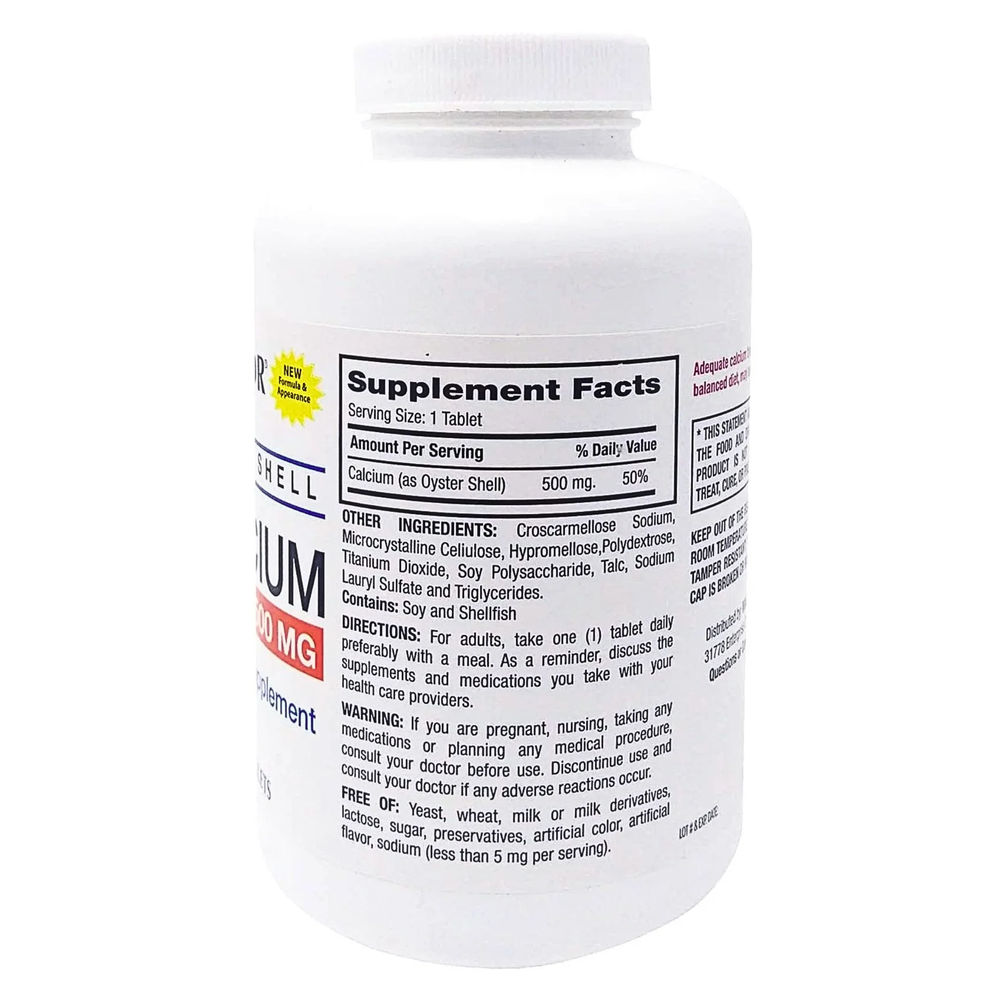 Major, Oyster Shell Calcium 500 mg, Bone Health Supplement, 300 Tablets