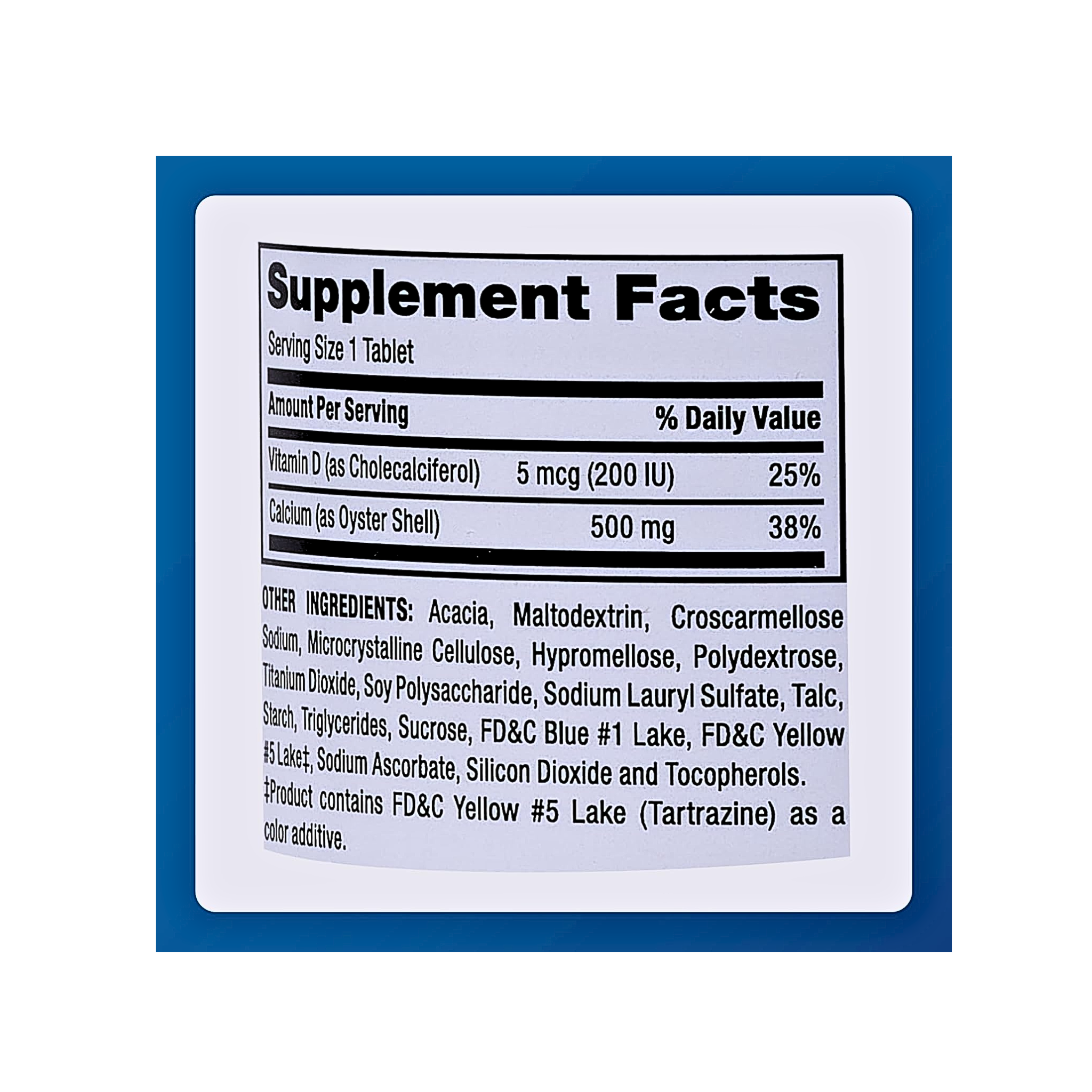 Major, Oyster Shell Calcium 500 mg with Vitamin D3, Bone Health Supplement, 300 Green Tablets