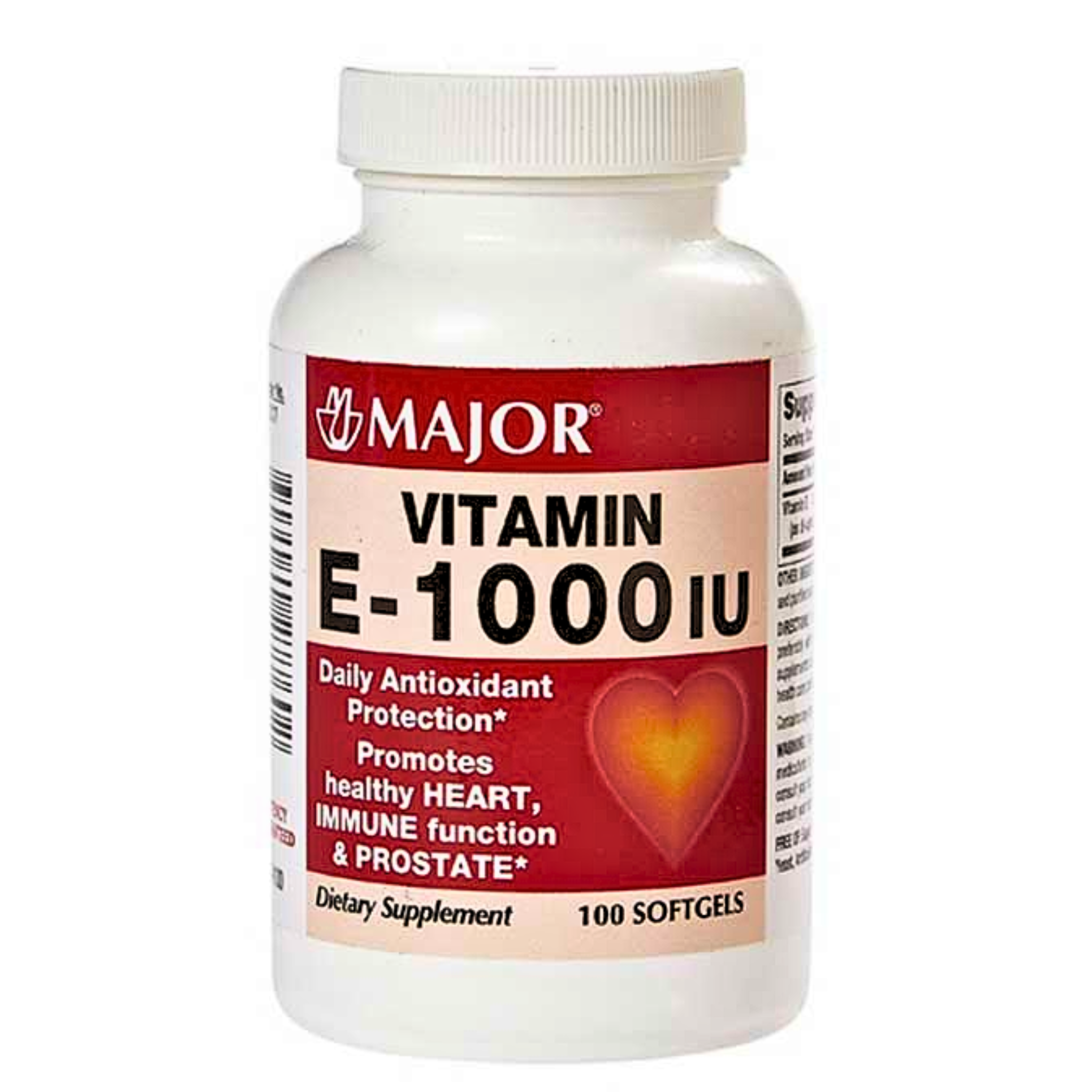 Major, Vitamin E 1000 IU Softgels, High-Potency Antioxidant Support, 100 Ct