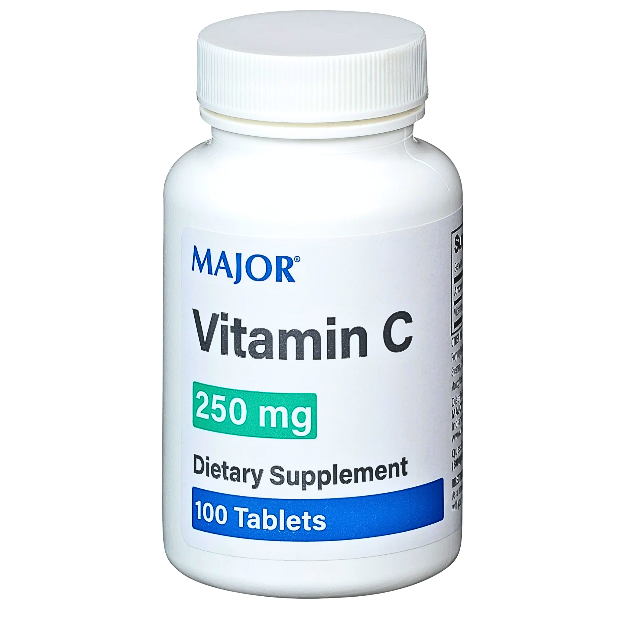 Major, Vitamin C 250mg Tablets, Immune Support Supplement, 100 Ct