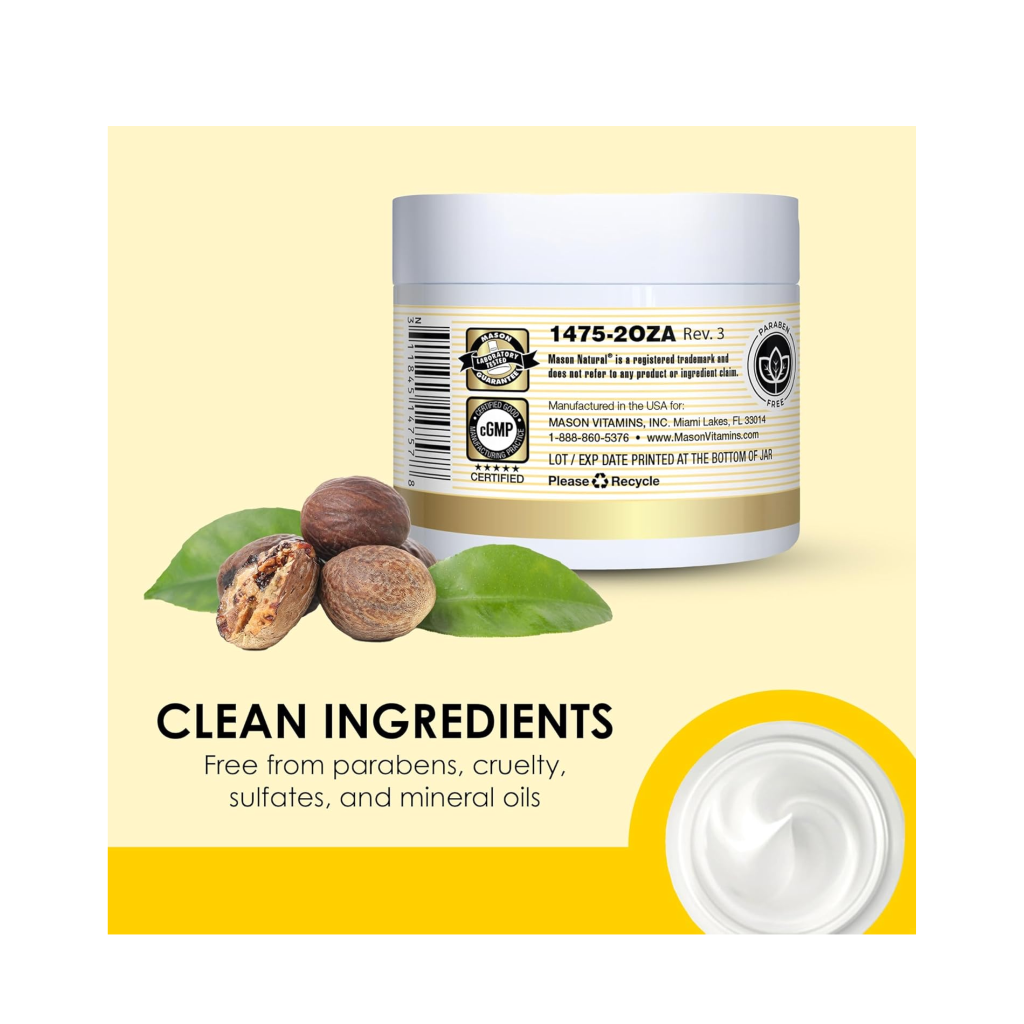 Mason Natural, Collagen Premium Skin Cream, Hydrating Moisturizer, 2 oz Jar - Pharmaful