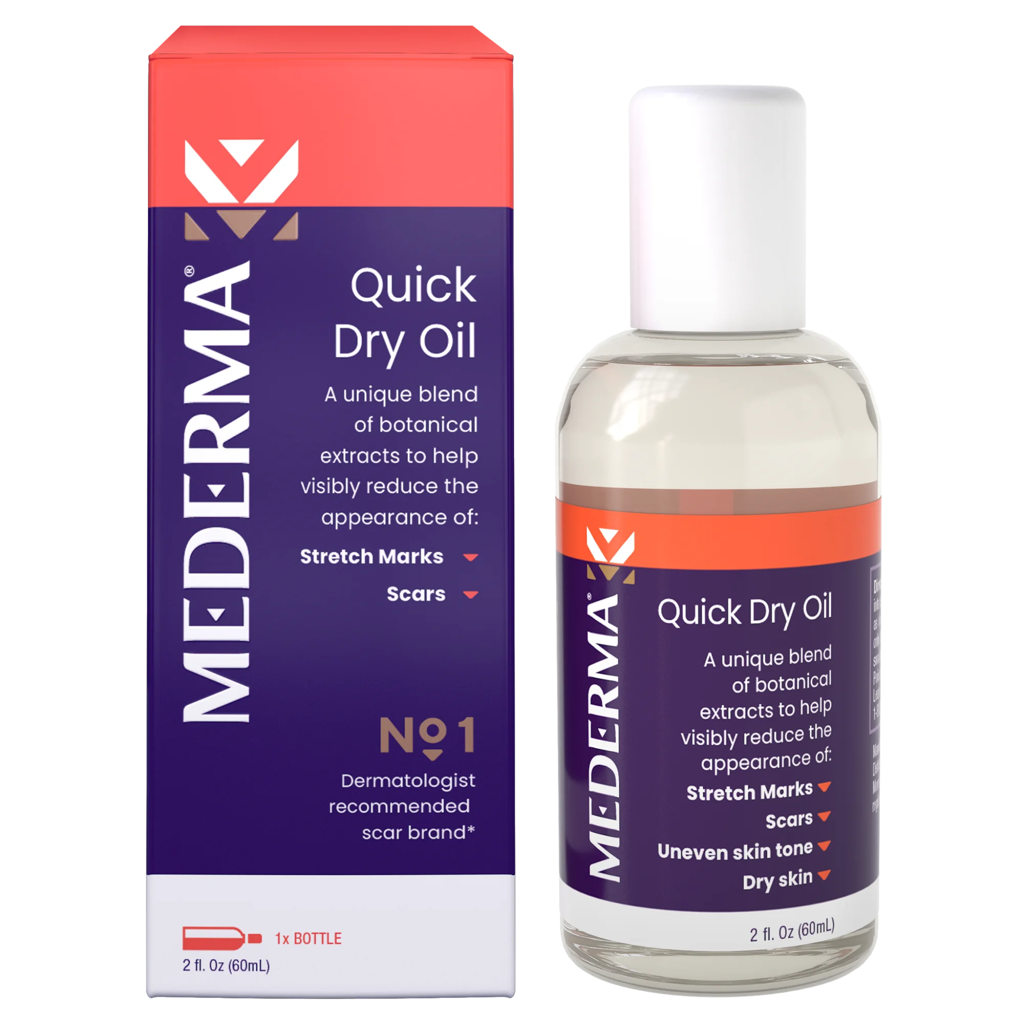 Mederma Quick Dry Oil Scar & Stretch Mark Treatment, Full Body, 2.02 oz (60ml)
