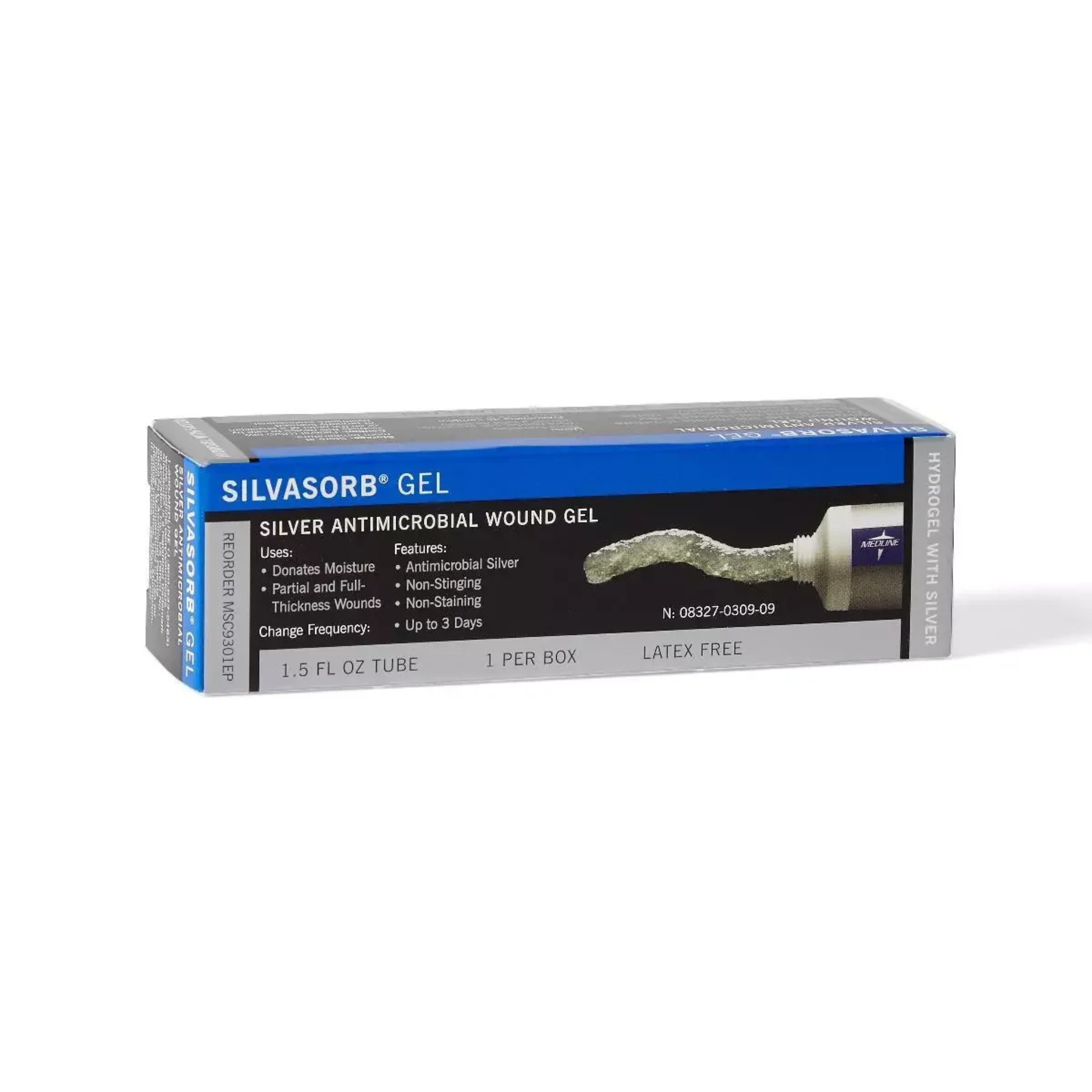 Medline, SilvaSorb Silver Antimicrobial Wound Gel, Effective for Infection Prevention, 1.5 oz Tube