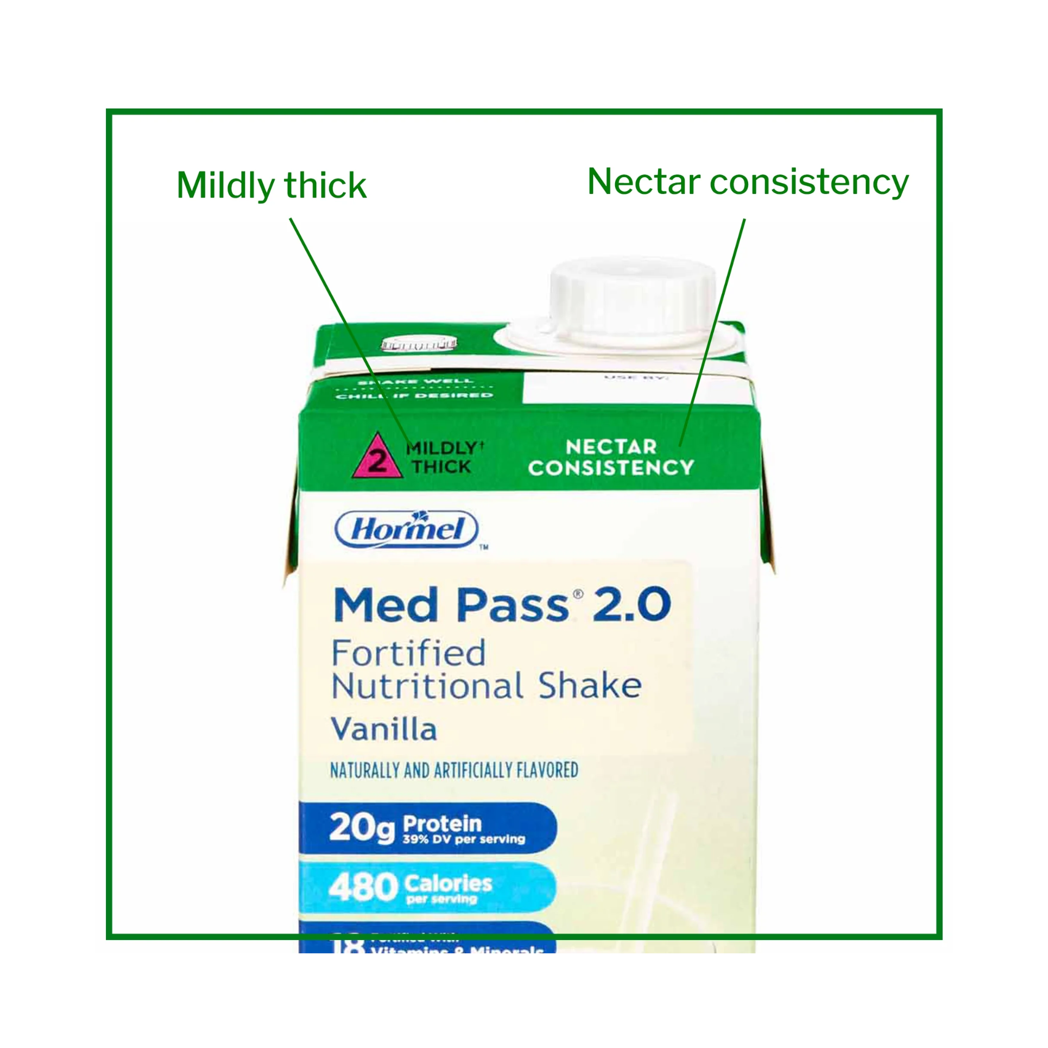 Med Pass 2.0, Oral Nutritional Supplement, High-Calorie & Protein-Rich Drink, Vanilla, 32 fl oz, 12 Pack