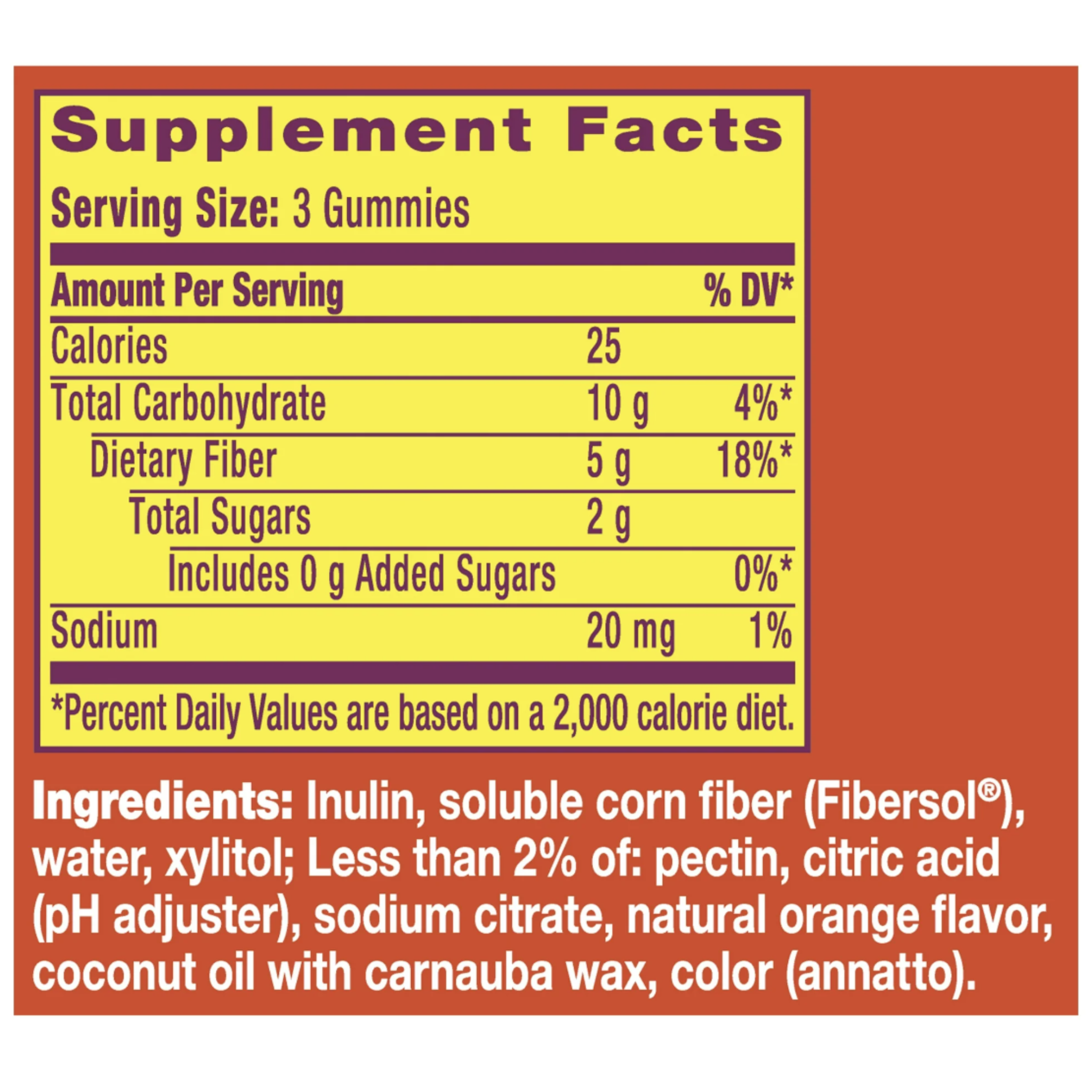Metamucil Fiber Supplement Gummies, Sugar Free Orange Flavor, 5g Prebiotic Plant Based Fiber Blend, 72 Count