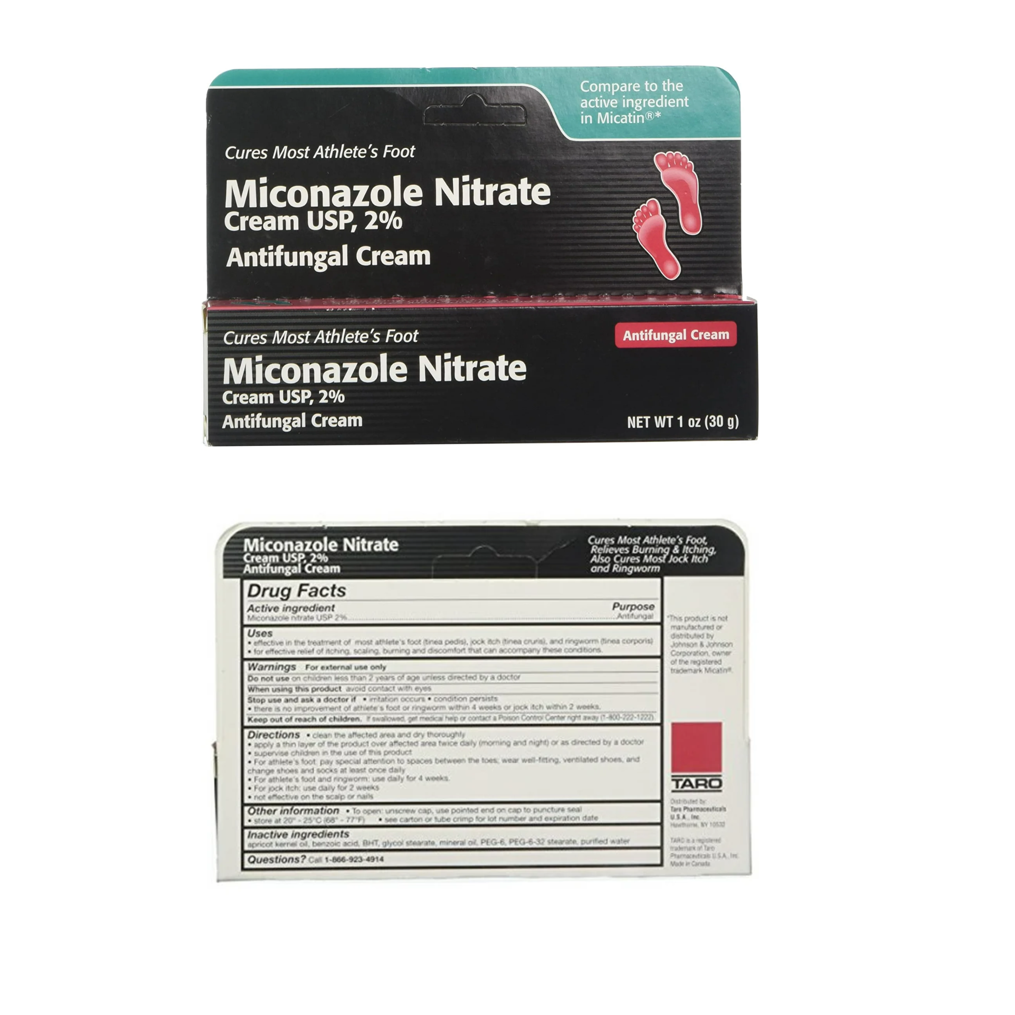 Miconazole Nitrate, 2% Antifungal Cream, Effective Relief for Athlete’s Foot and Ringworm, 1 oz