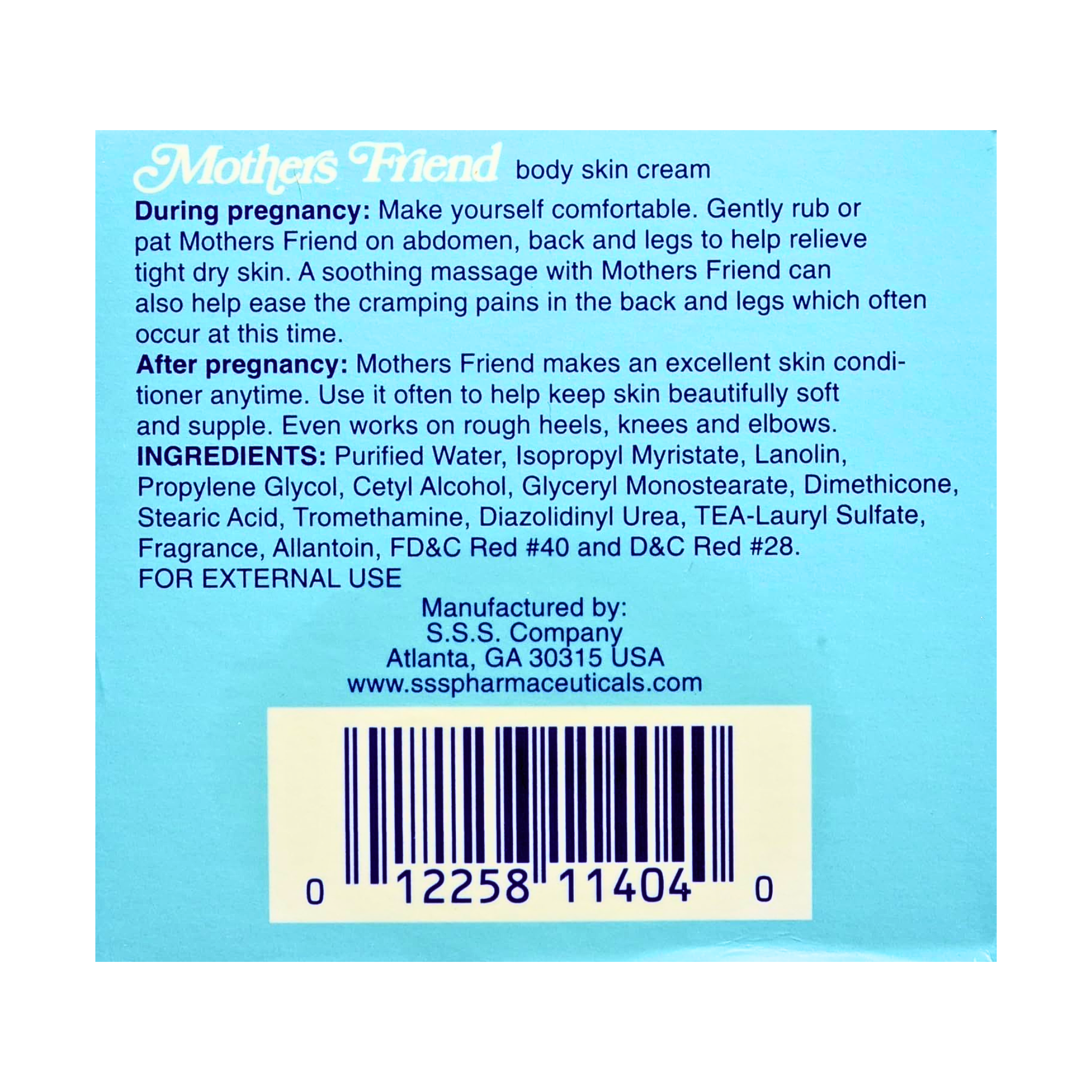 Mother's Friend, Body Skin Cream, Original Formula for Hydrated & Nourished Skin, 4 oz Jar - Pharmaful