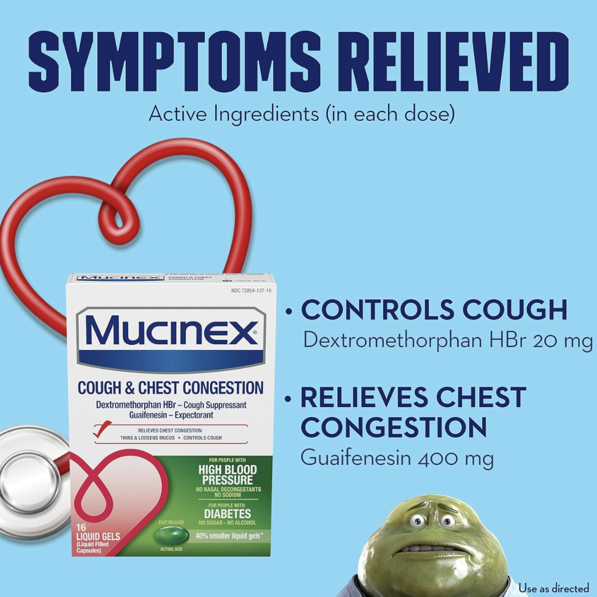 Mucinex Cough & Chest Congestion High Blood Pressure Liquid Gels, 16 ct. - Pharmaful