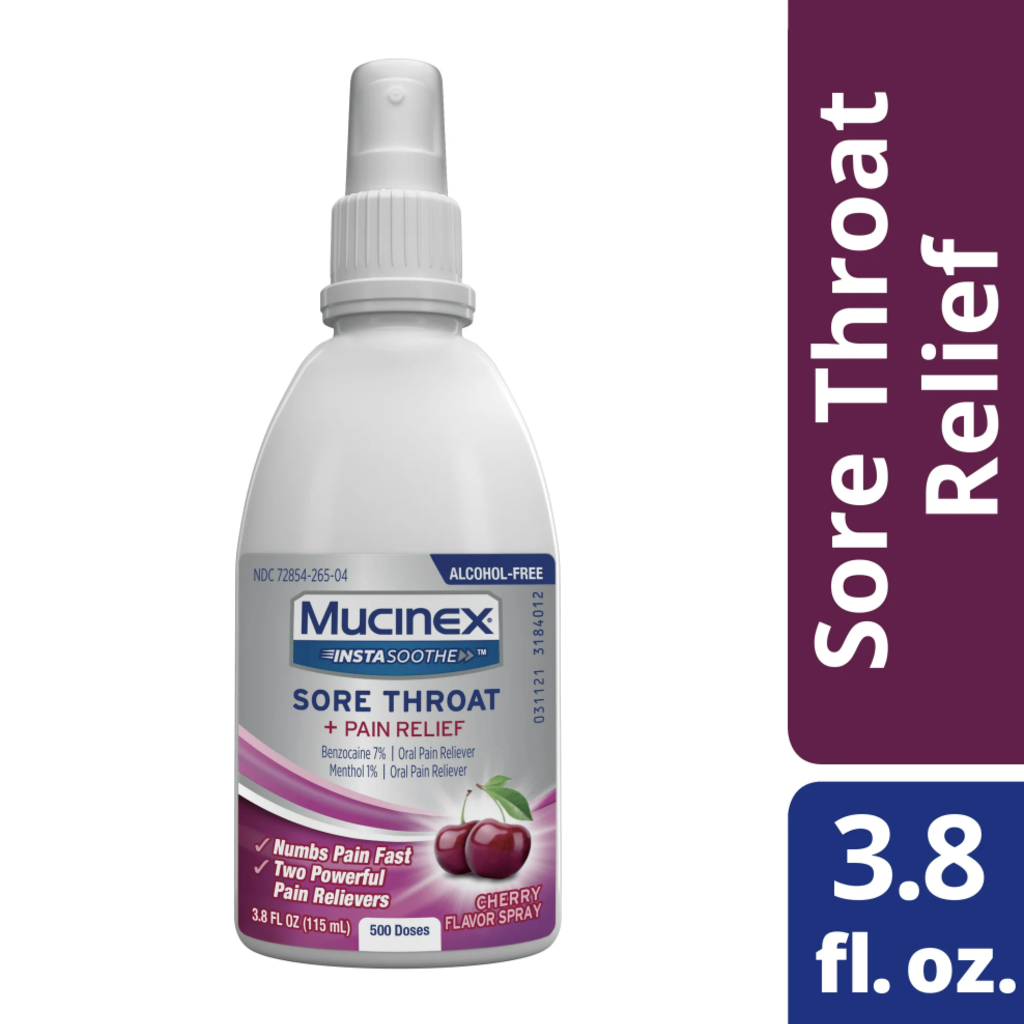 Mucinex InstaSoothe Sore Throat + Pain Relief Sore Throat Spray. Powerful sore throat relief with soothing cherry flavor.