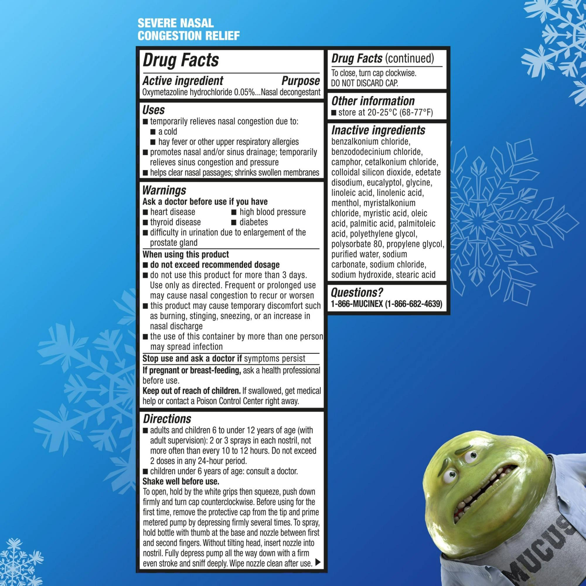 Mucinex Sinus-Max Nasal Decongestant Spray, Severe Nasal Congestion Relief, Clear & Cool, .75 fl oz