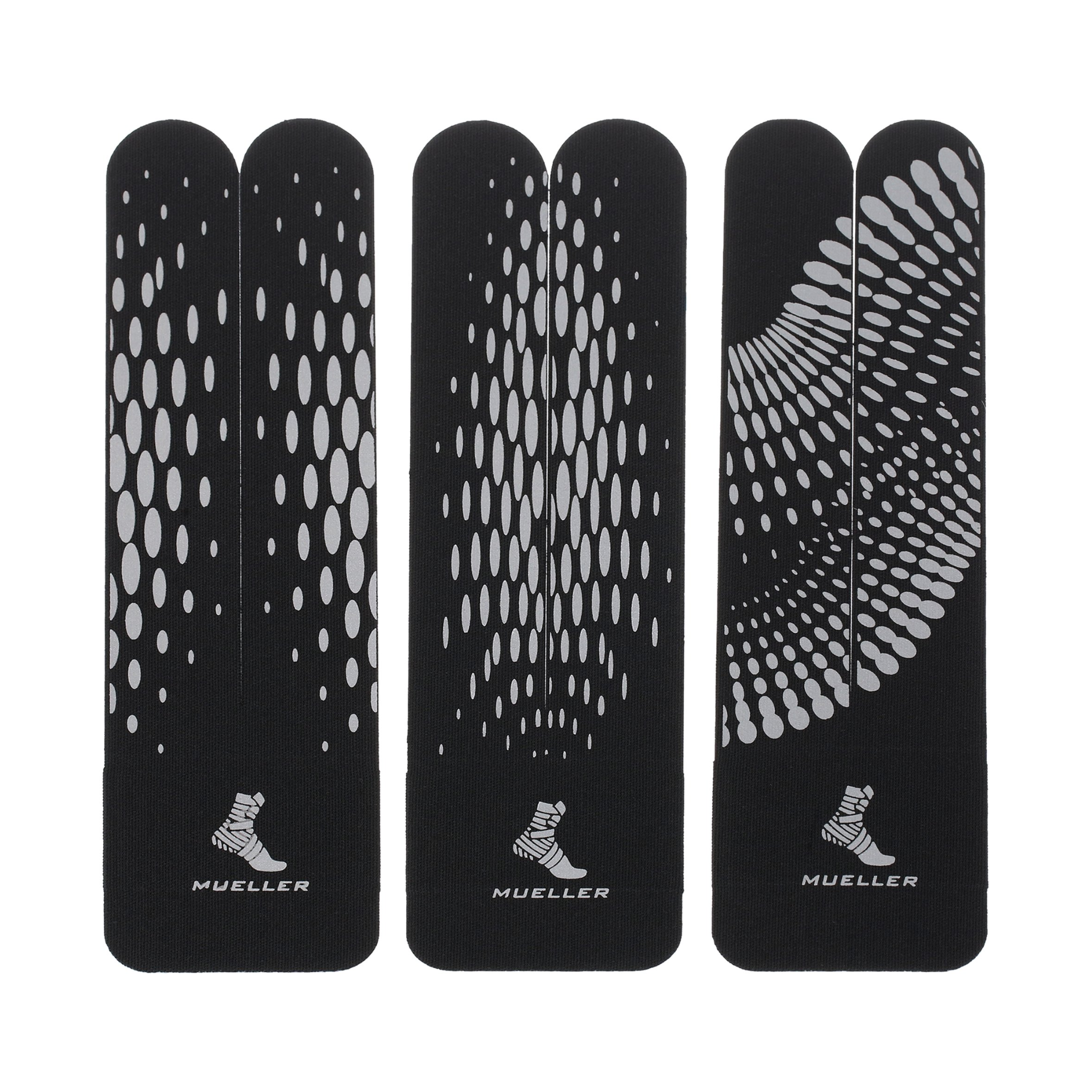 Mueller, Easy Fit Kinesiology Tape, Pre-Cut Patterns for Back/Waist, Flexible and Supportive Muscle Recovery, Black, 3 Count