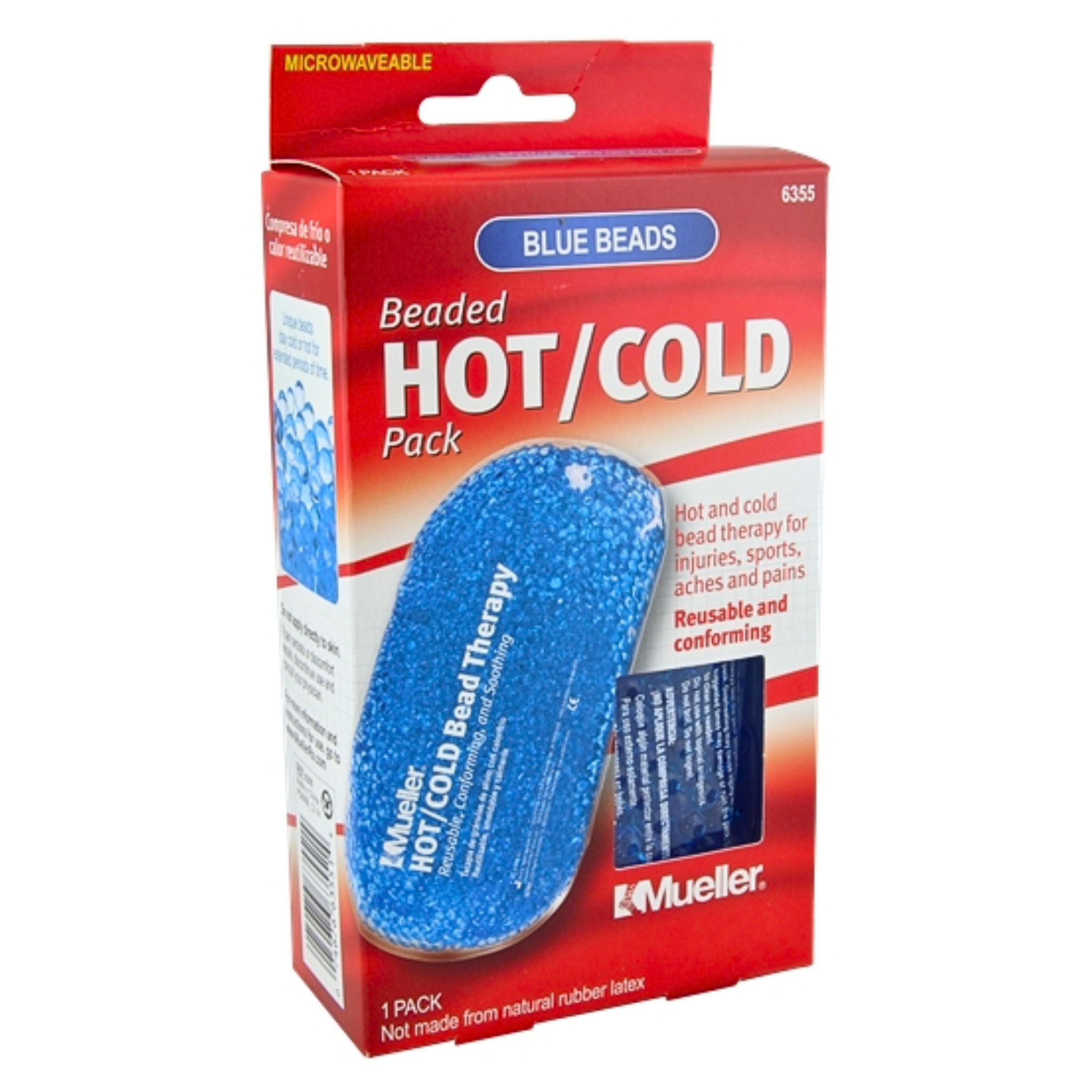 Mueller, Hot/Cold Pack, Reusable Bead Therapy for Targeted Pain Relief, Blue