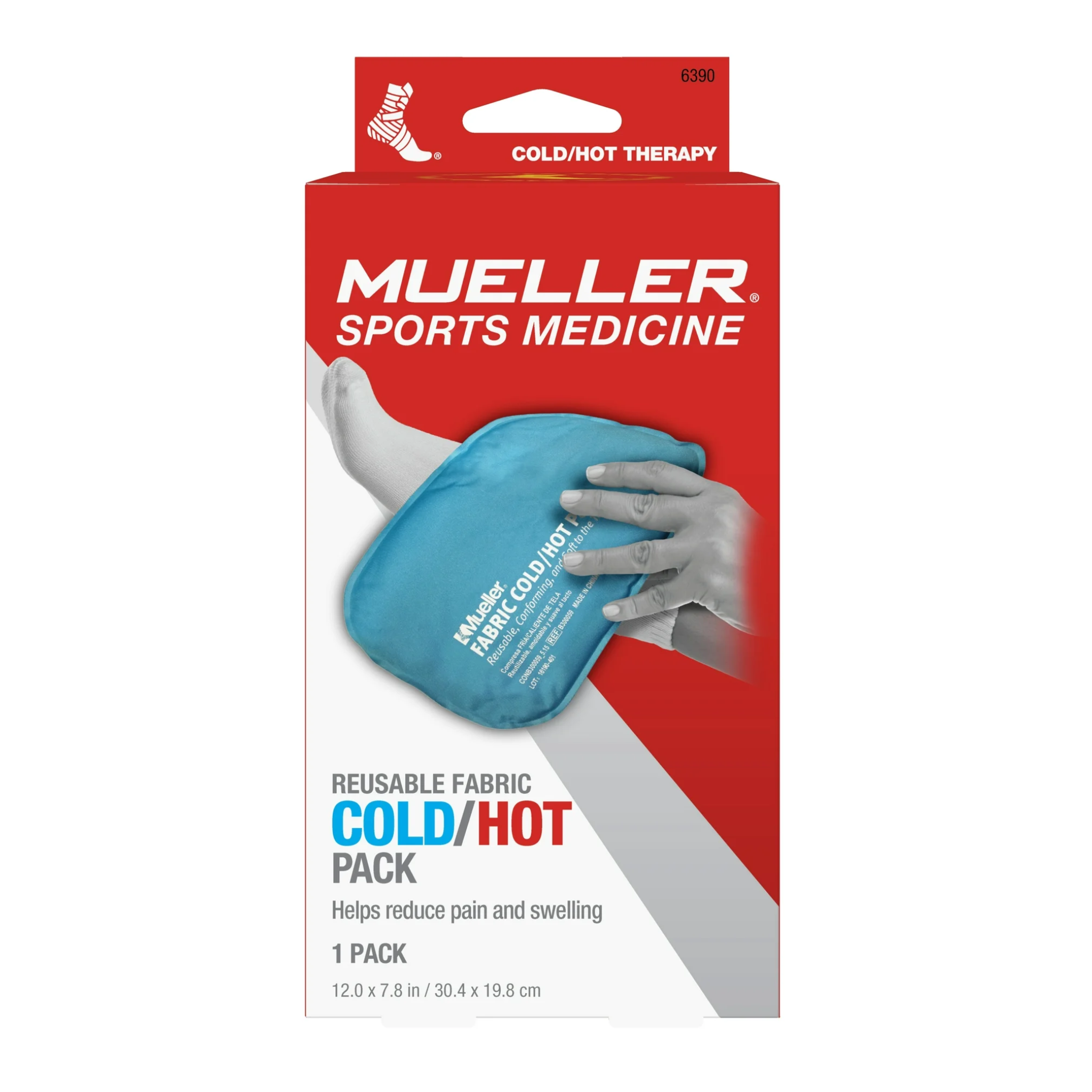Mueller, Fabric Cold/Hot Pack, Reusable Therapy for Pain Relief, Blue, 12" x 7.8"