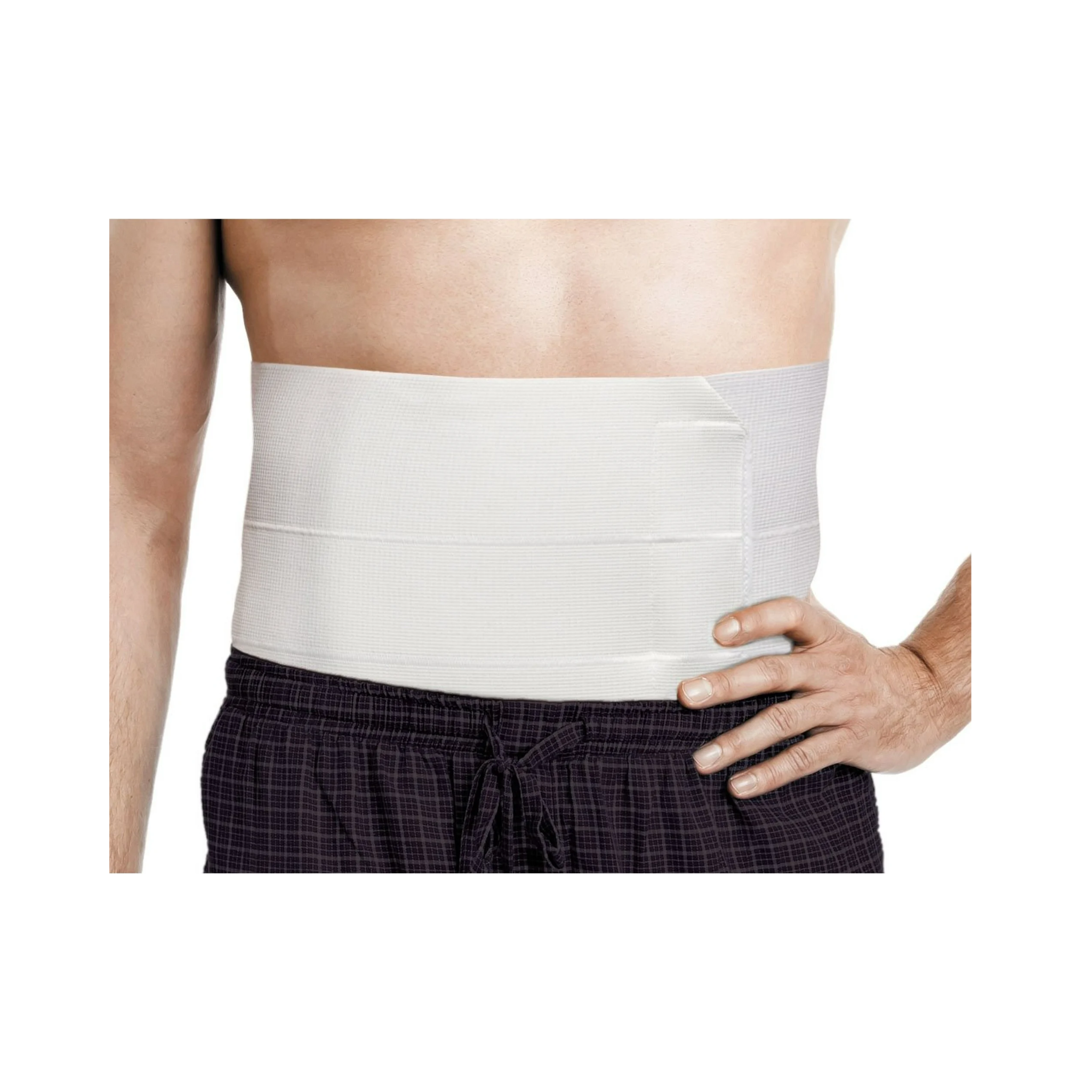 Mueller, Surgical Binder & Abdominal Support, White, Small/Medium, Adjustable Compression for Stability
