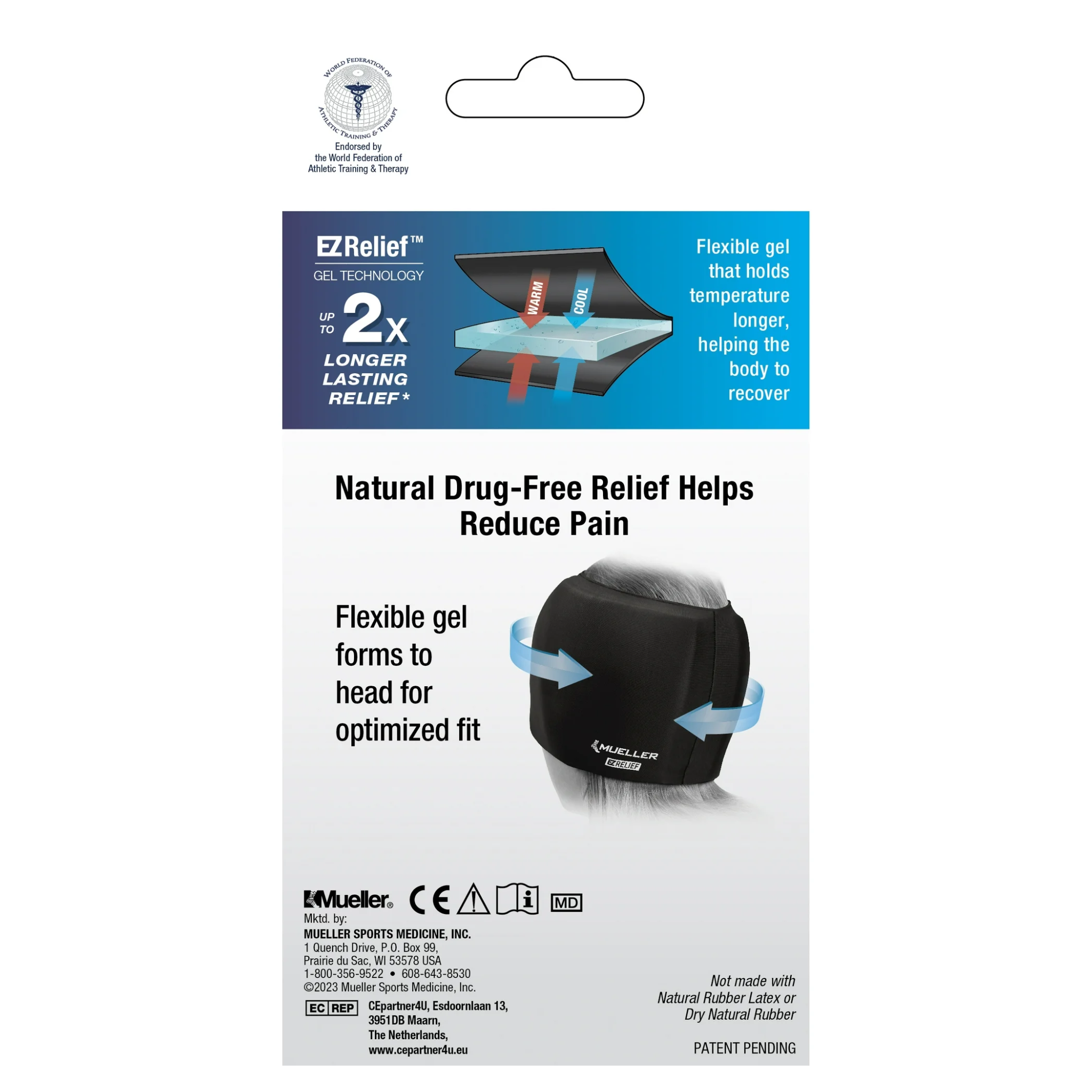 Mueller, EZ Relief Migraine Cap, Hot & Cold Therapy for Headache Relief, Black, One Size