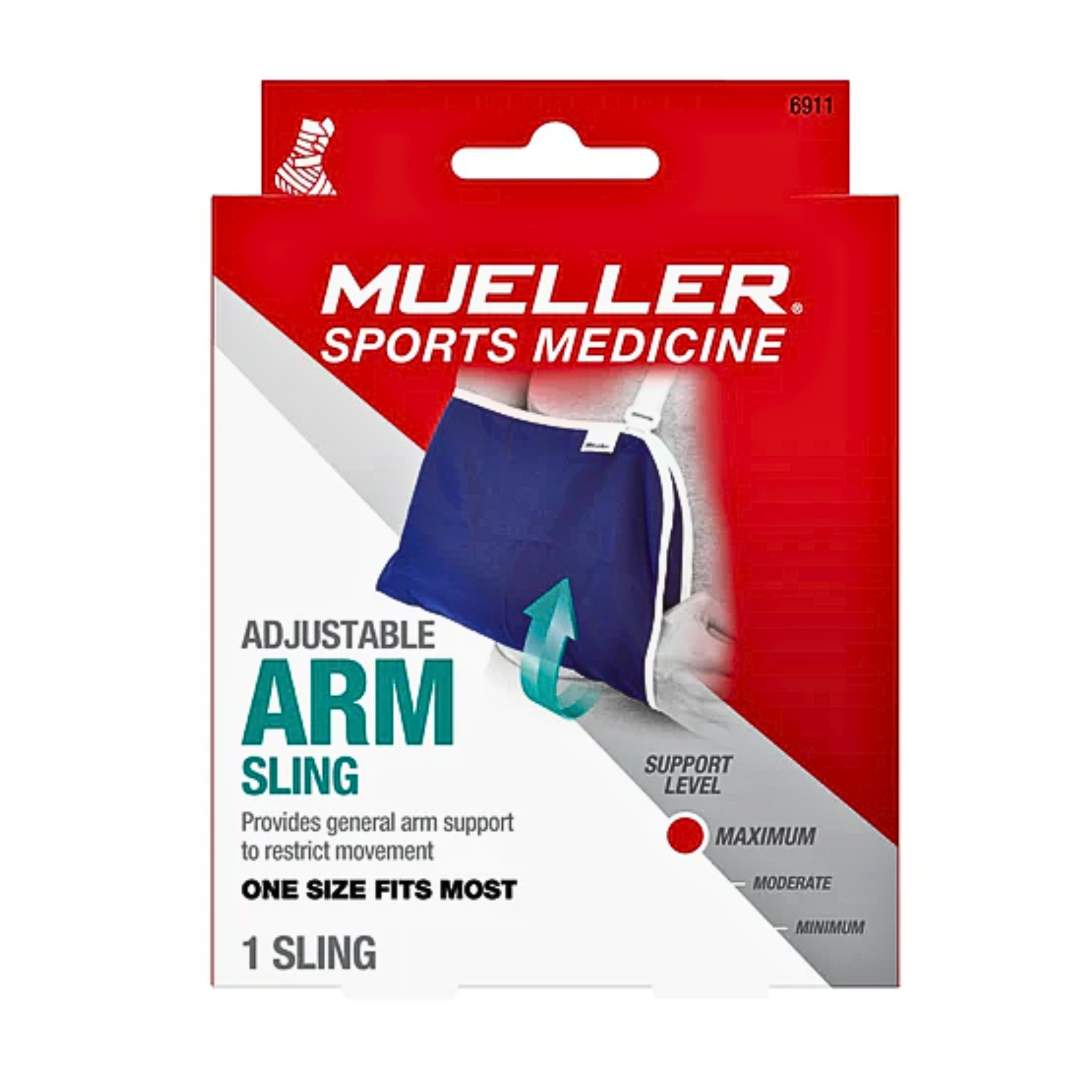 Mueller, Adjustable Arm Sling, Support for Arm & Shoulder Stability, Blue, One Size Fits Most